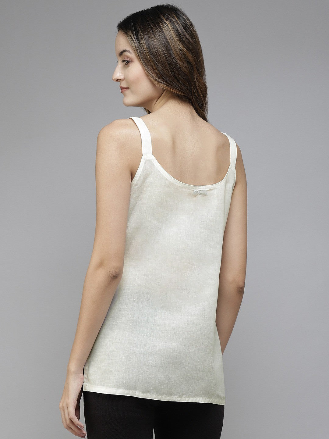 Ada White & Cream Cotton Short Slips Combo of 2 A111177.