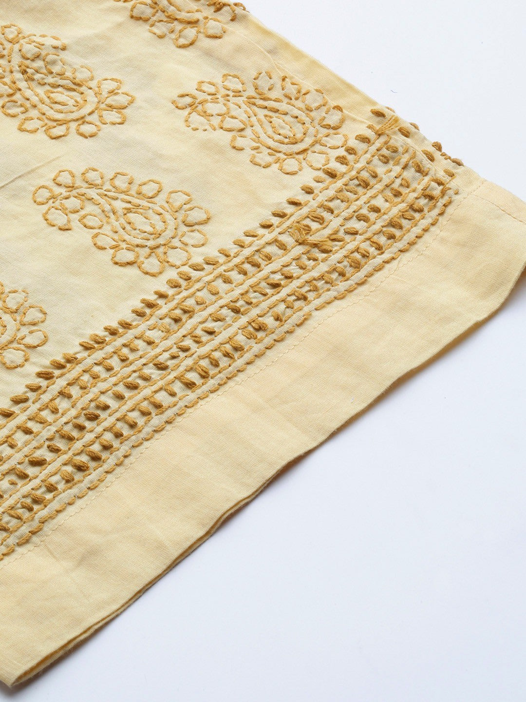 Ada Hand Embroidered Fawn Cotton Lucknowi Chikankari Palazzo A711116