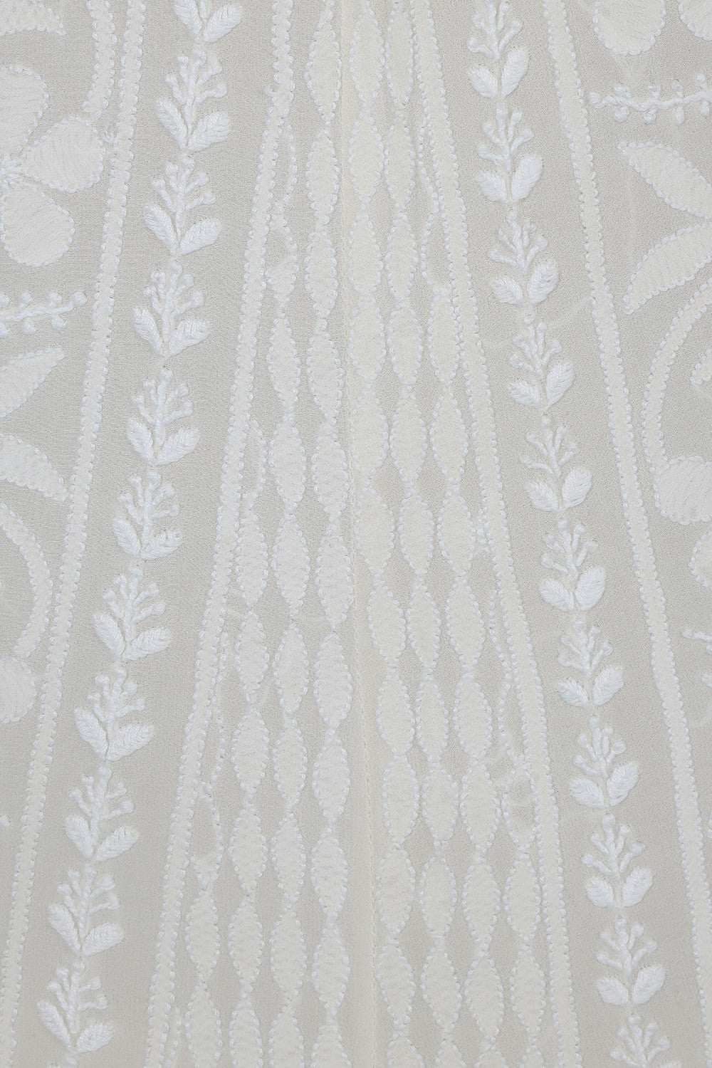 Ada Hand Embroidered White Pure Georgette Lucknowi Chikankari Lehenga Set A454704