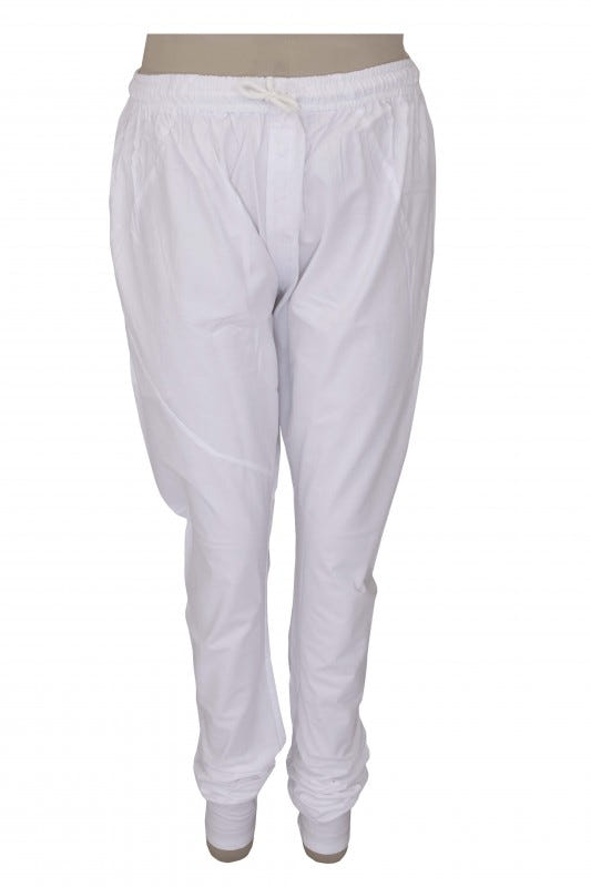 Ada White Cotton Men's Churidar A711150