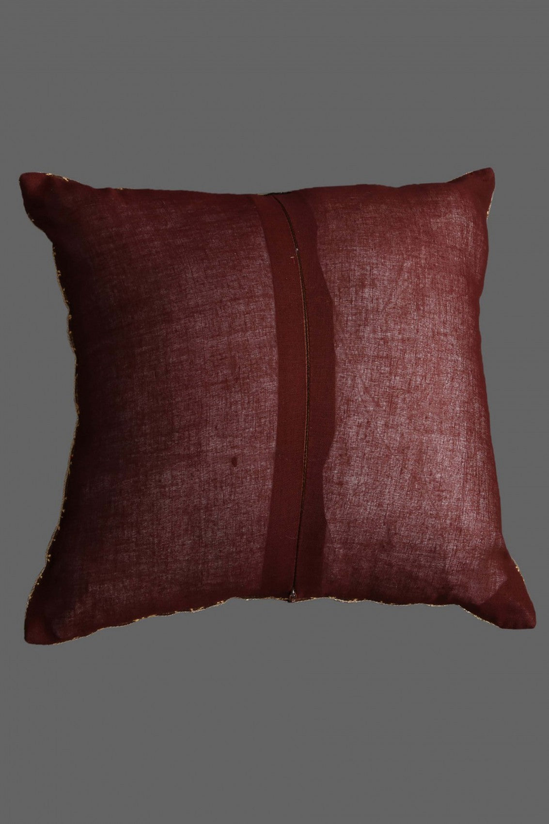 Ada Hand Embroidered Brown Georgette Lucknowi Chikankari Cushion Cover 01A191523
