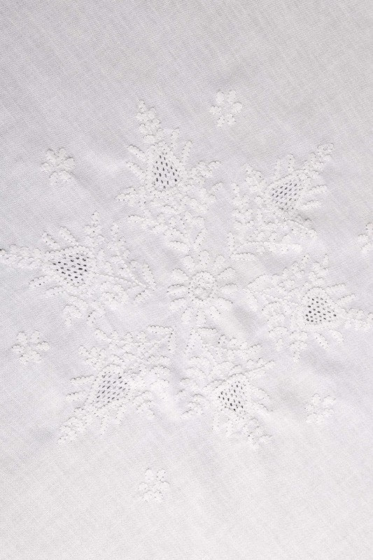 Ada Hand Embroidered White Cotton Lucknowi Chikankari Table Cover A354954
