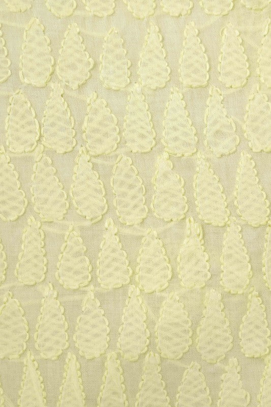 Ada Hand Embroidered Lemon Cotton Lucknowi Chikan Unstitched Suit Piece–A100185