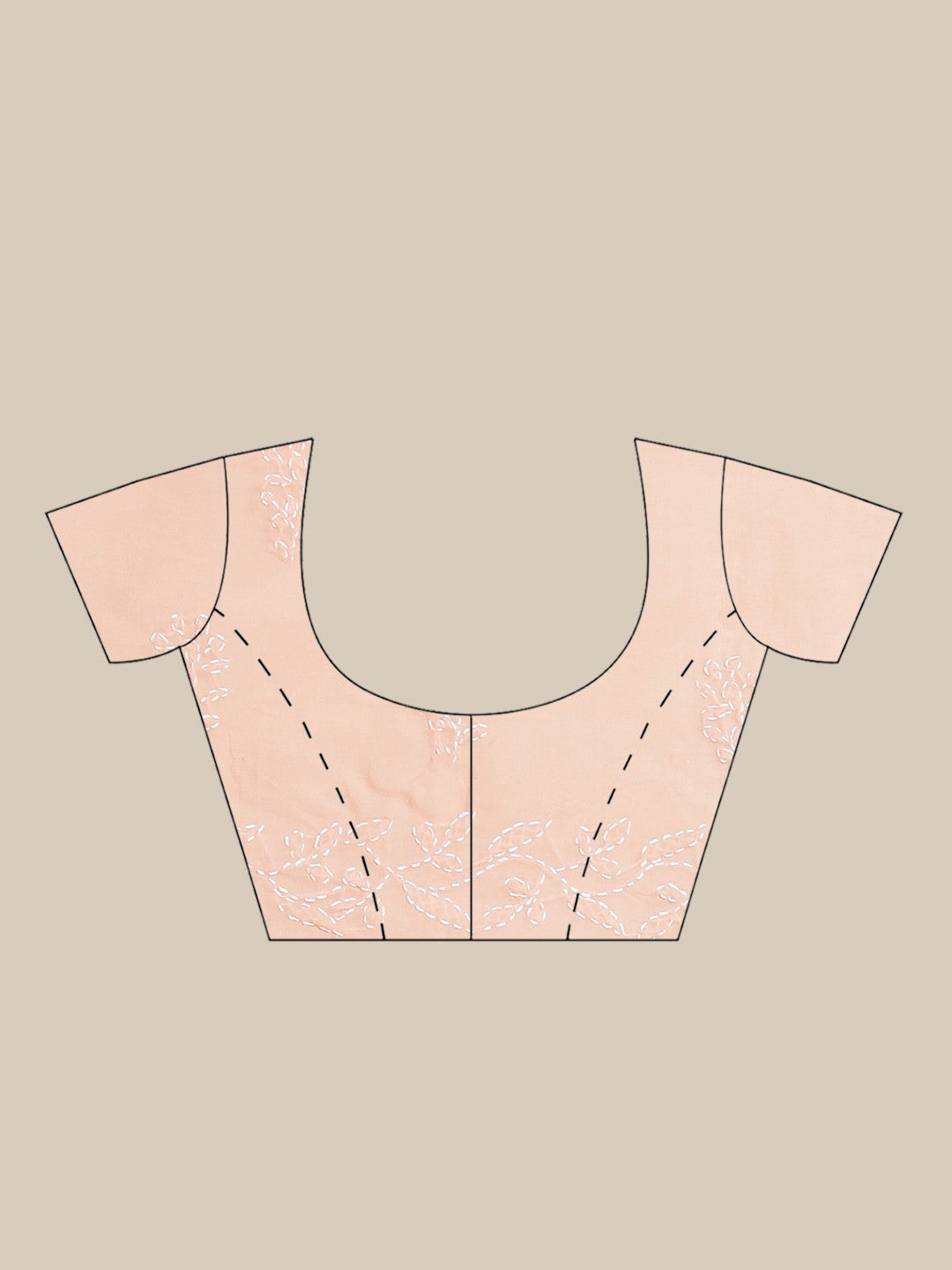 Ada Hand Embroidered Peach Cotton Lucknow Chikan Saree With Blouse- A311185