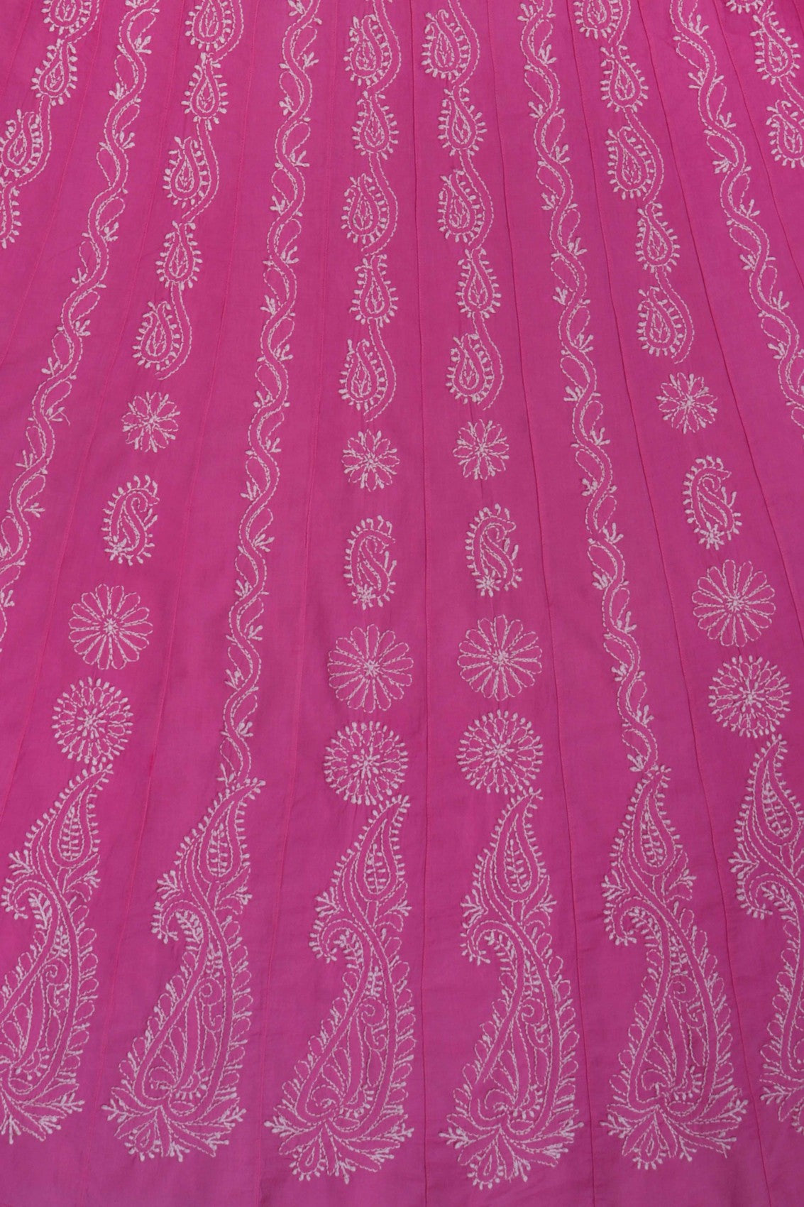 Ada Hand Embroidered Pink Cotton Lucknowi Chikankari Semi-Stitched Anarkali Kurta Piece A360783