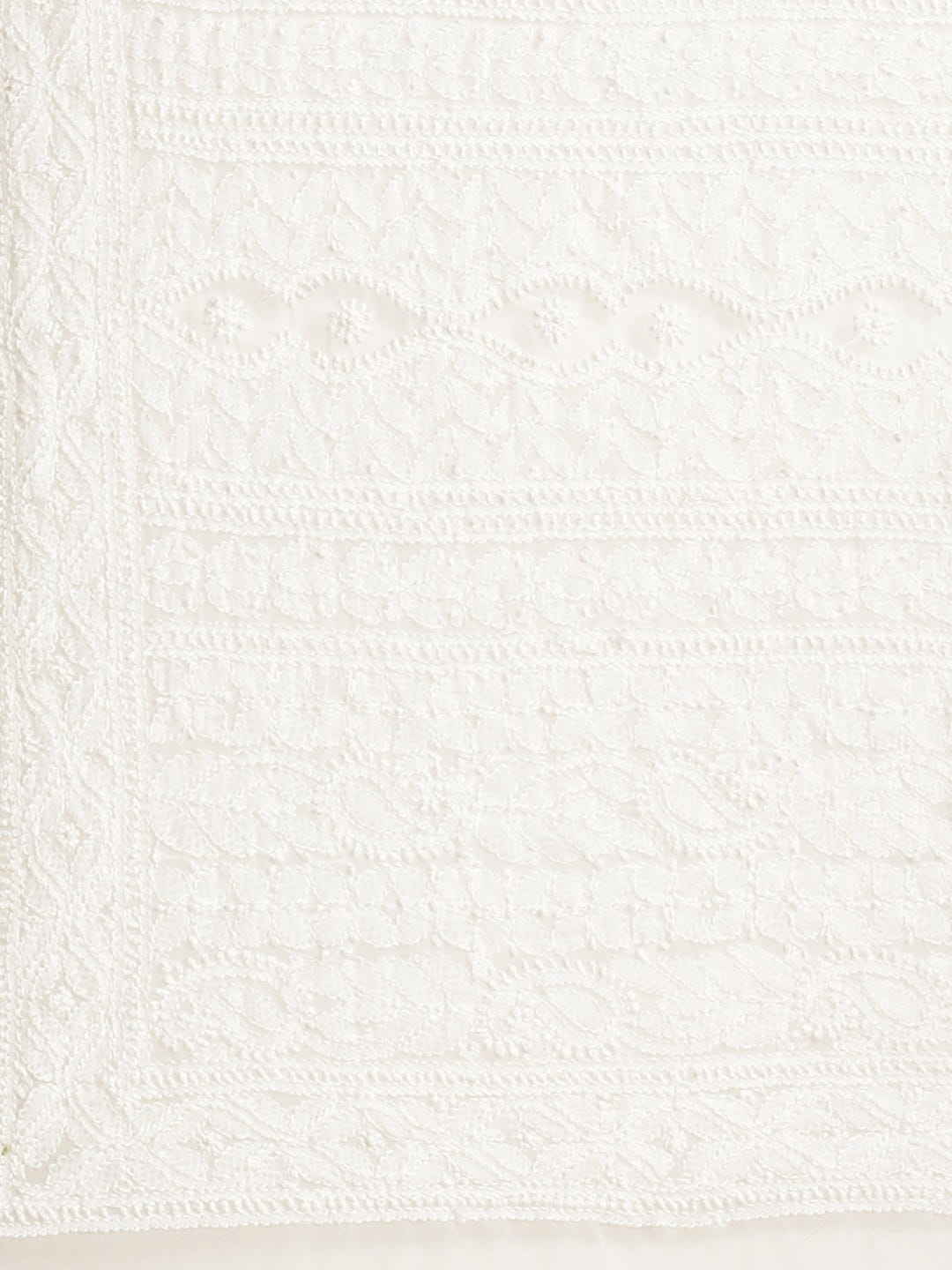 Ada Hand Embroidered White Georgette Lucknow Chikan Saree with Blouse A311328
