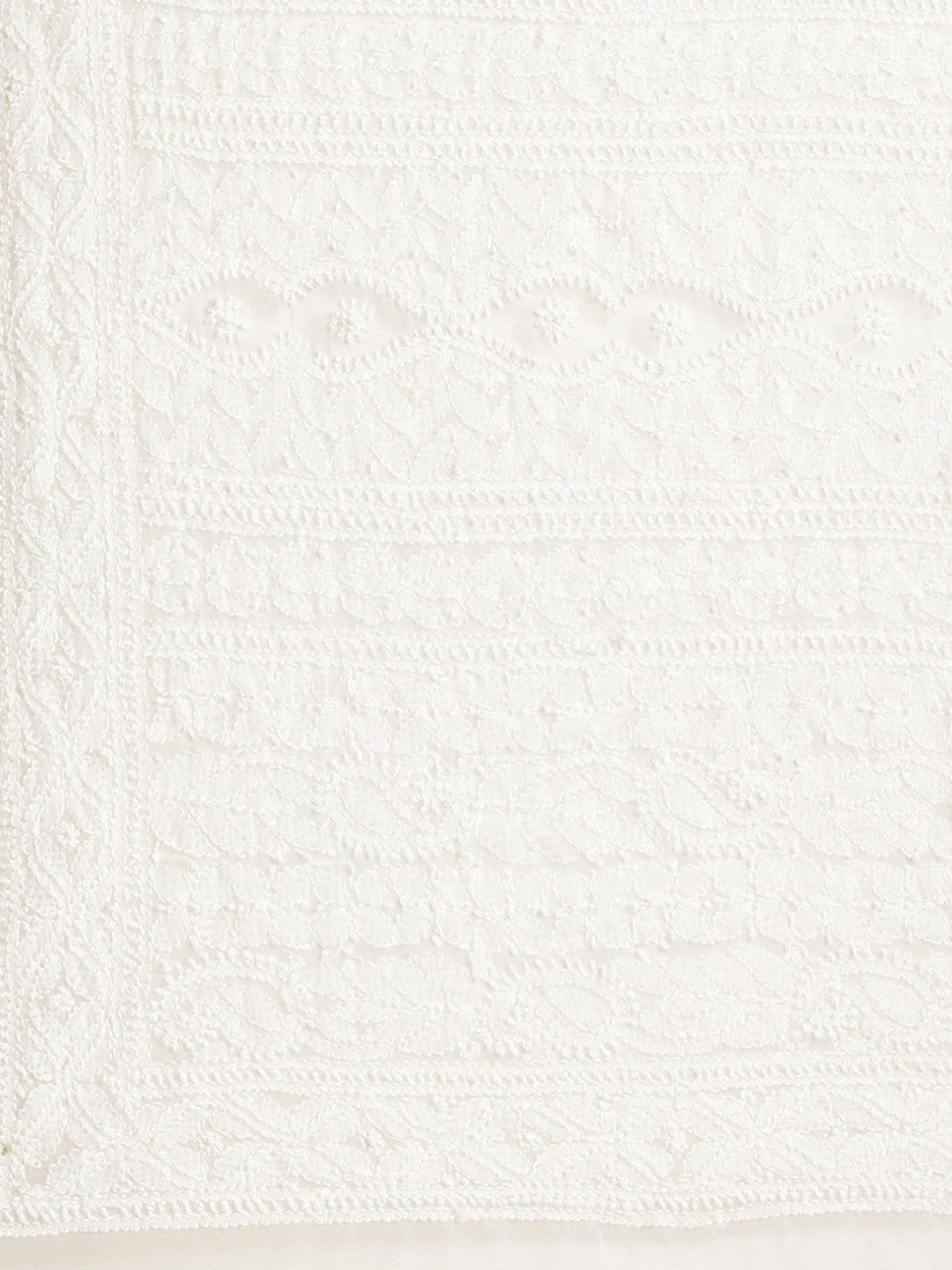 Ada Hand Embroidered White Georgette Lucknow Chikan Saree with Blouse A311328