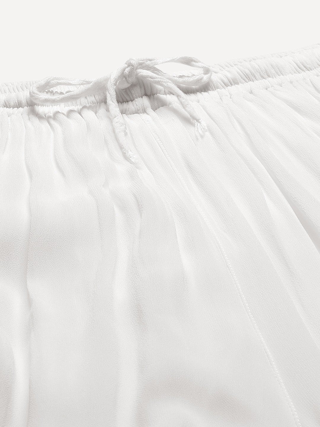 Ada Hand Embroidered White Georgette Lucknowi Chikankari Palazzo With Gota Patti Work A711143