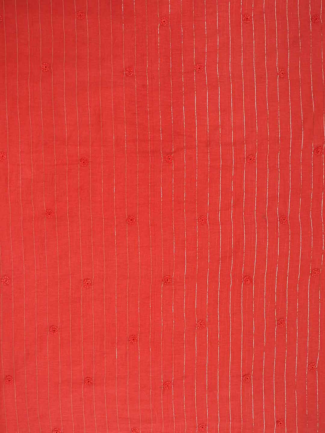 Ada Hand Embroidered Strawberry Peach Chanderi Lucknowi Chikankari Unstitched Men's Kurta Piece 01A230522