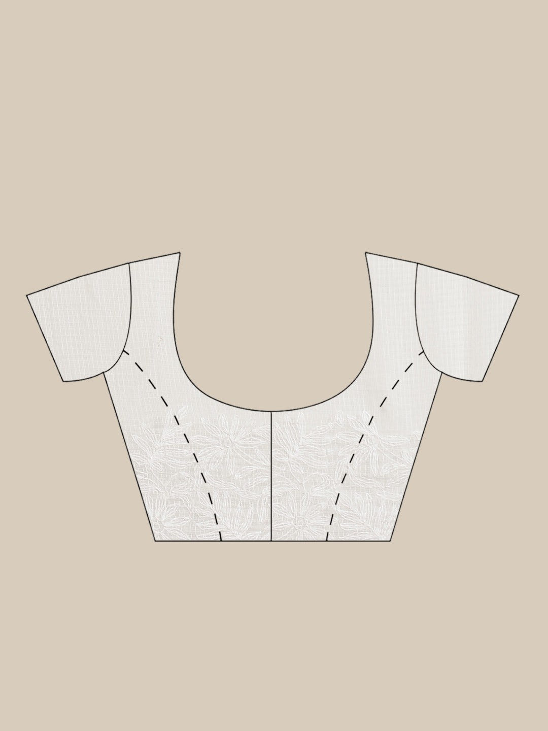 Ada Hand Embroidered White Kota Lucknow Chikan Saree With Blouse- A311227