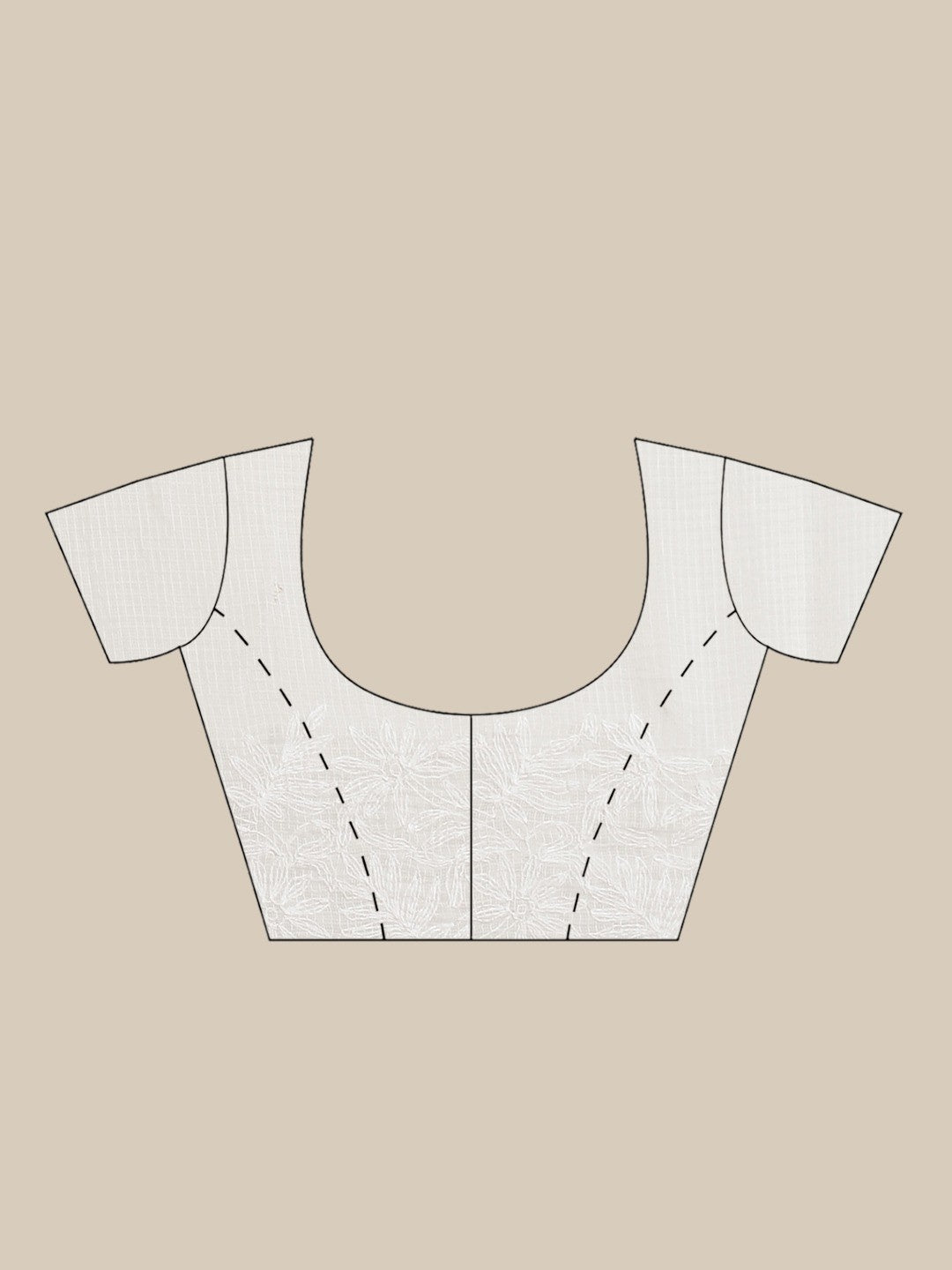 Ada Hand Embroidered White Kota Lucknow Chikan Saree With Blouse- A311227