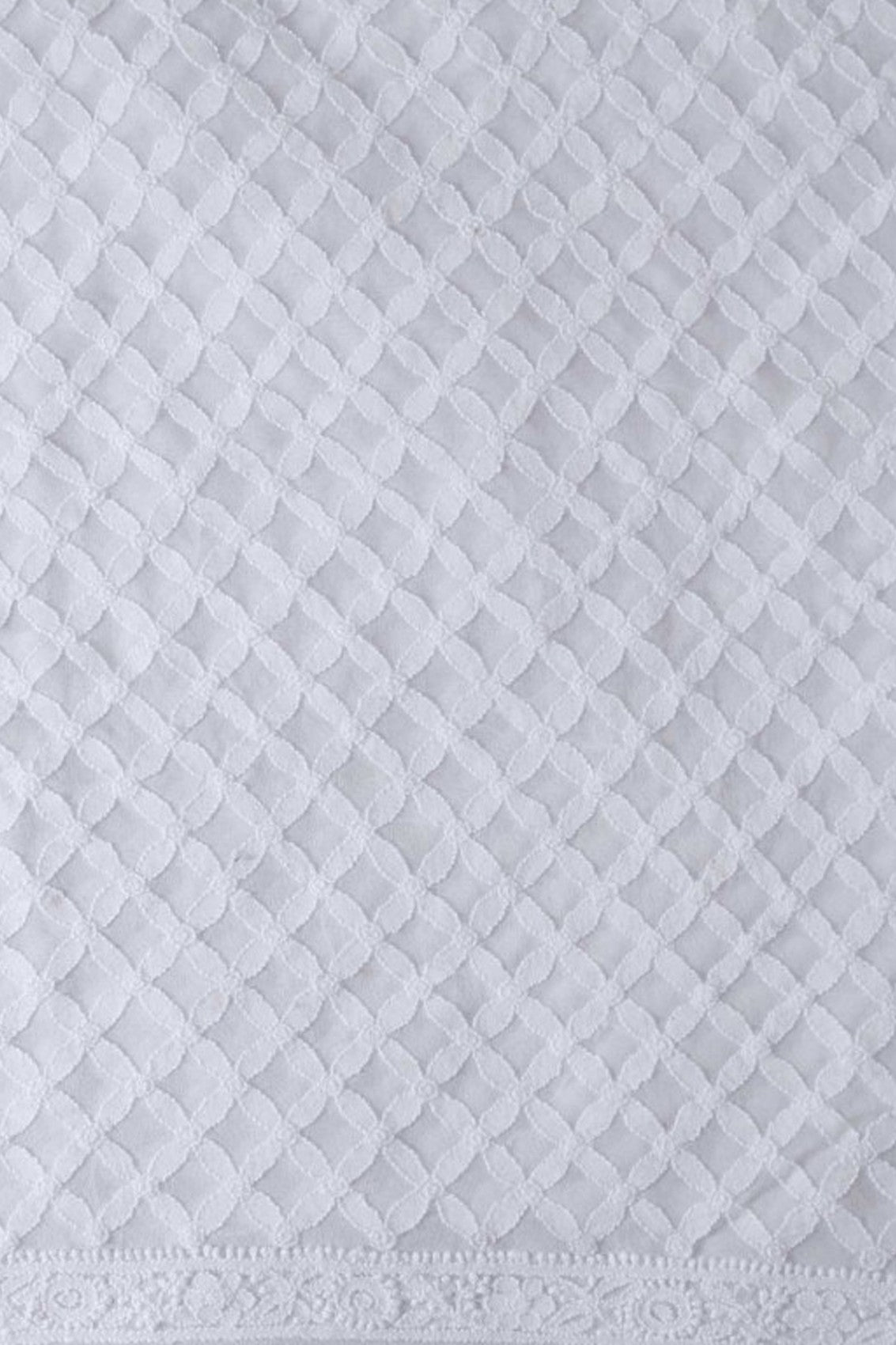 Ada Hand Embroidered White Pure Georgette Lucknowi Chikankari Unstitched Men's Kurta Piece A467207