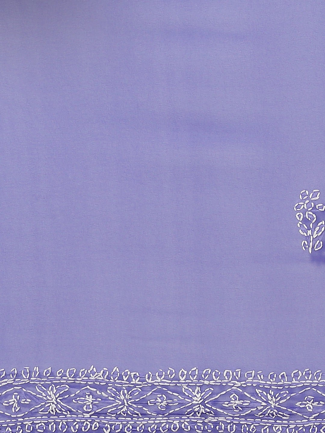 Ada Hand Embroidered Royal Blue Georgette Lucknow Chikan Saree With Blouse- A311247