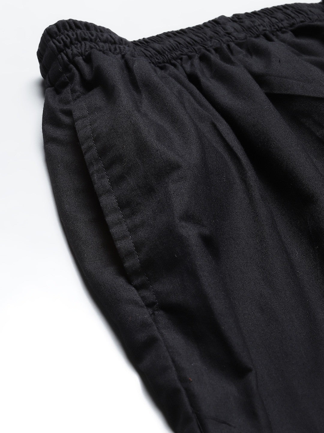 Ada Hand Embroidered Black Cotton Lucknowi Chikankari Palazzo A711141