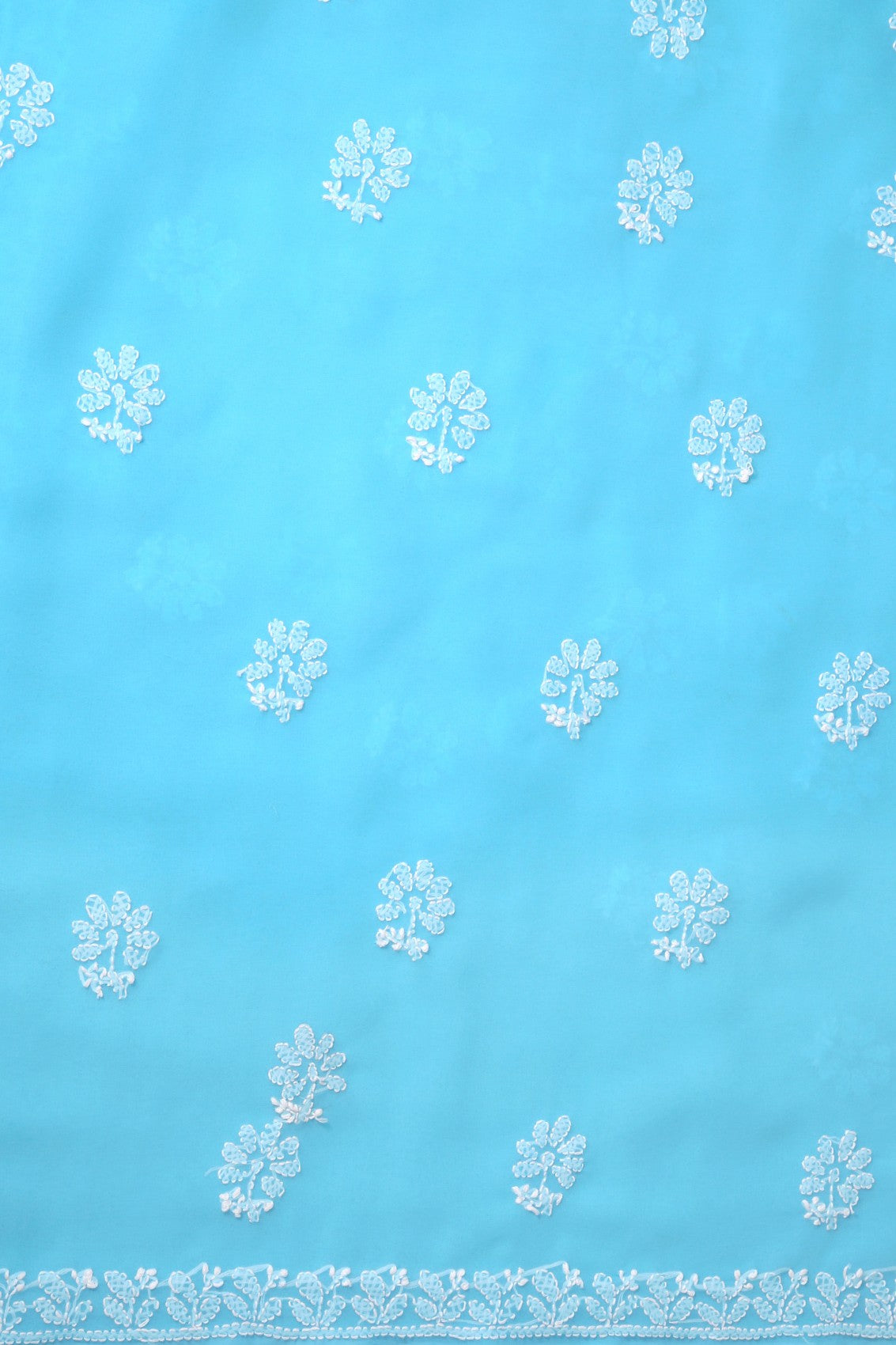 Ada Hand Embroidered Blue Georgette Lucknowi Chikankari Unstitched Suit Piece A211251