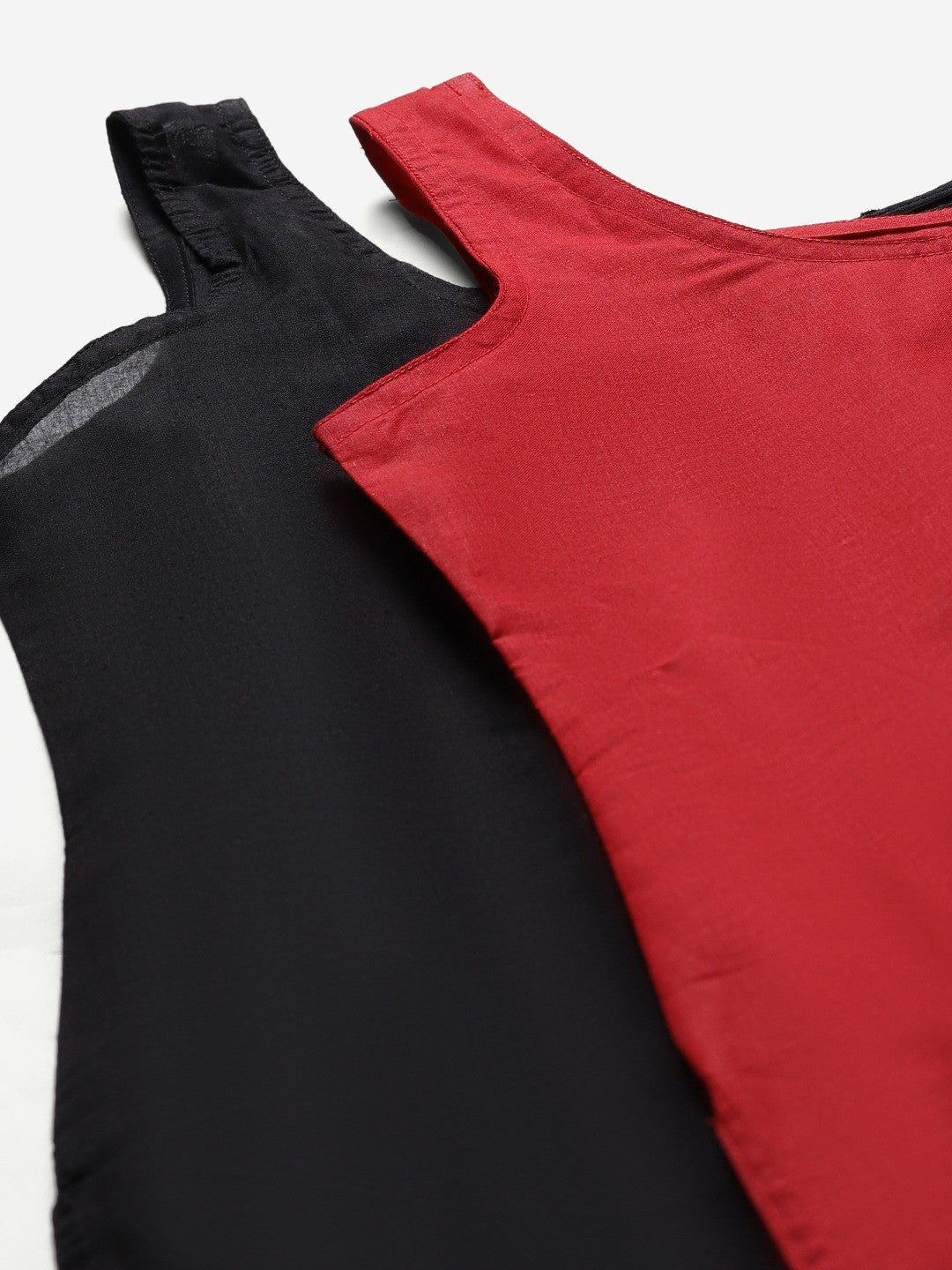 Ada Red and Black Cotton Long Slips Combo of 2  A301530.