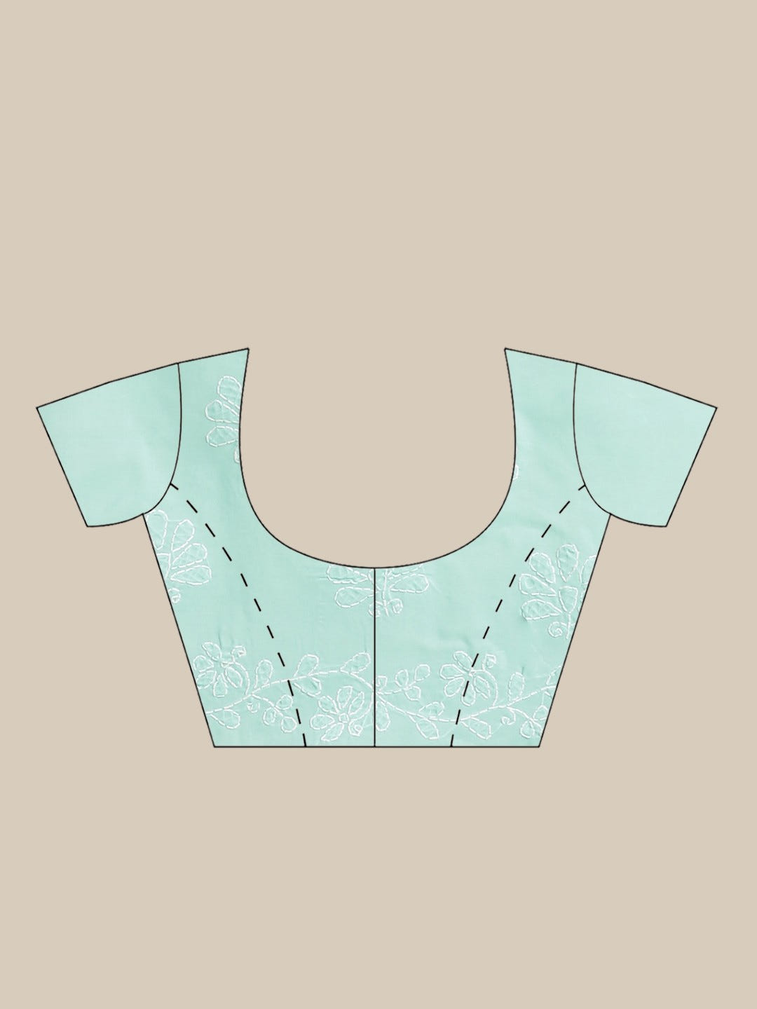 Ada Hand Embroidered Sea Green Cotton Lucknow Chikan Saree With Blouse- A159243