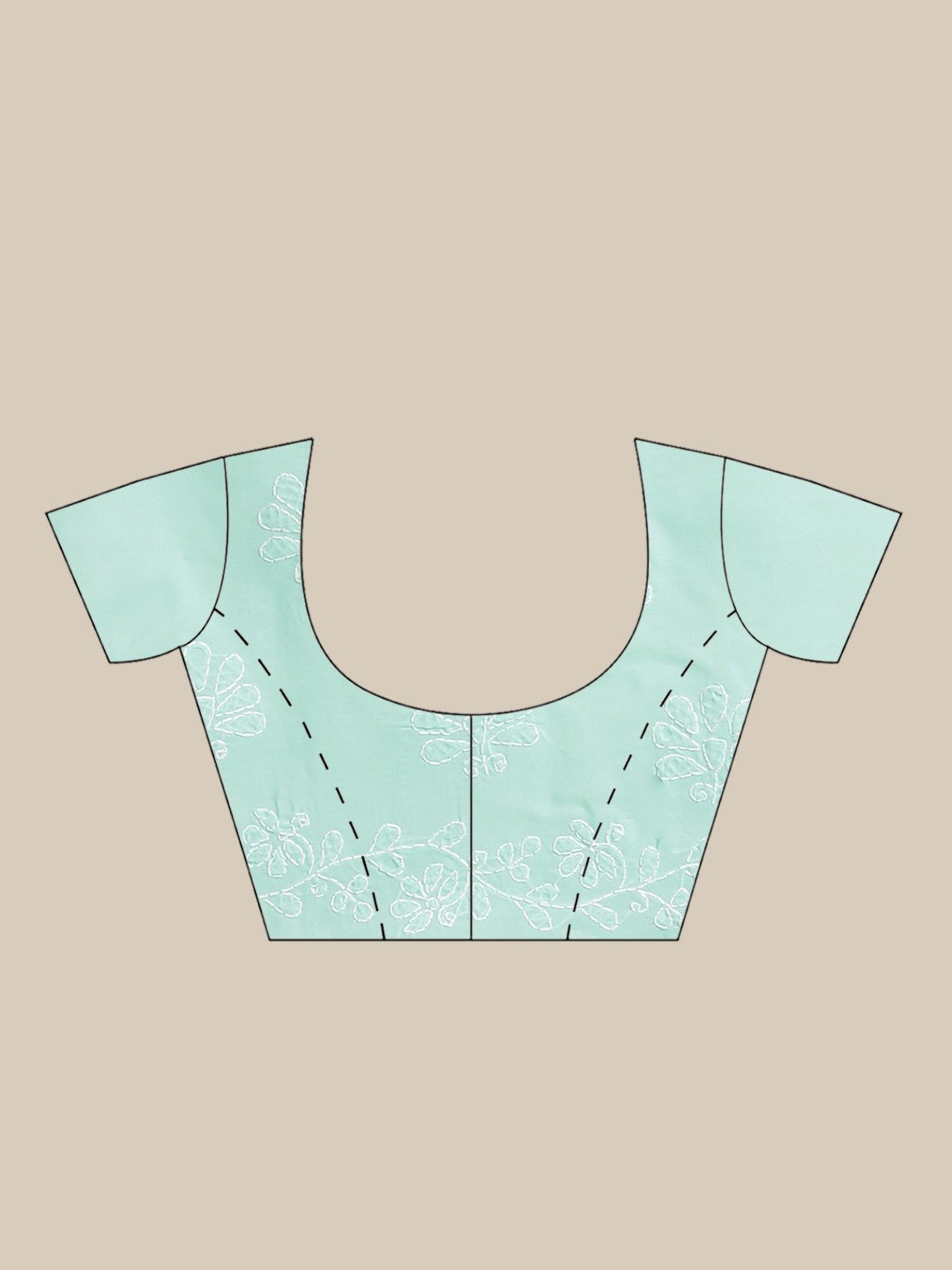 Ada Hand Embroidered Sea Green Cotton Lucknow Chikan Saree With Blouse- A159243