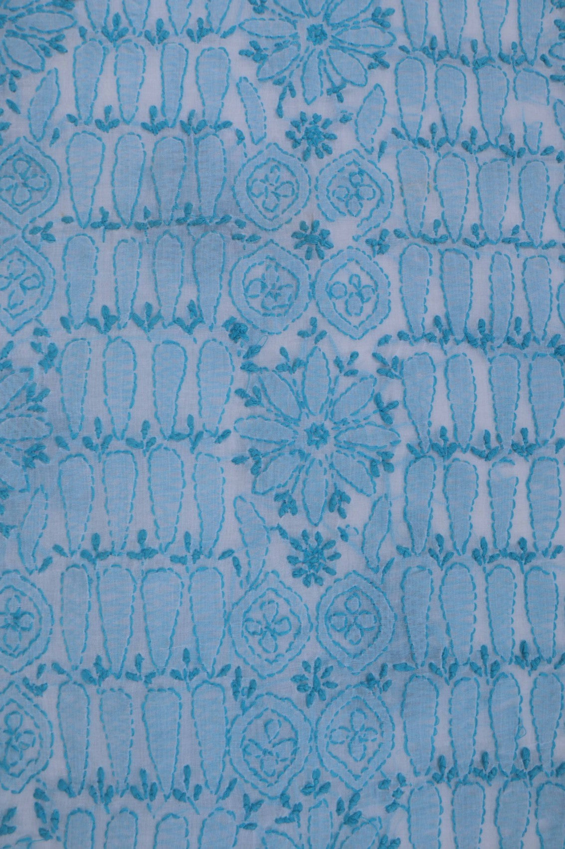 Ada Hand Embroidered White Cotton Lucknowi Chikankari Unstitched Suit Piece 01A271111