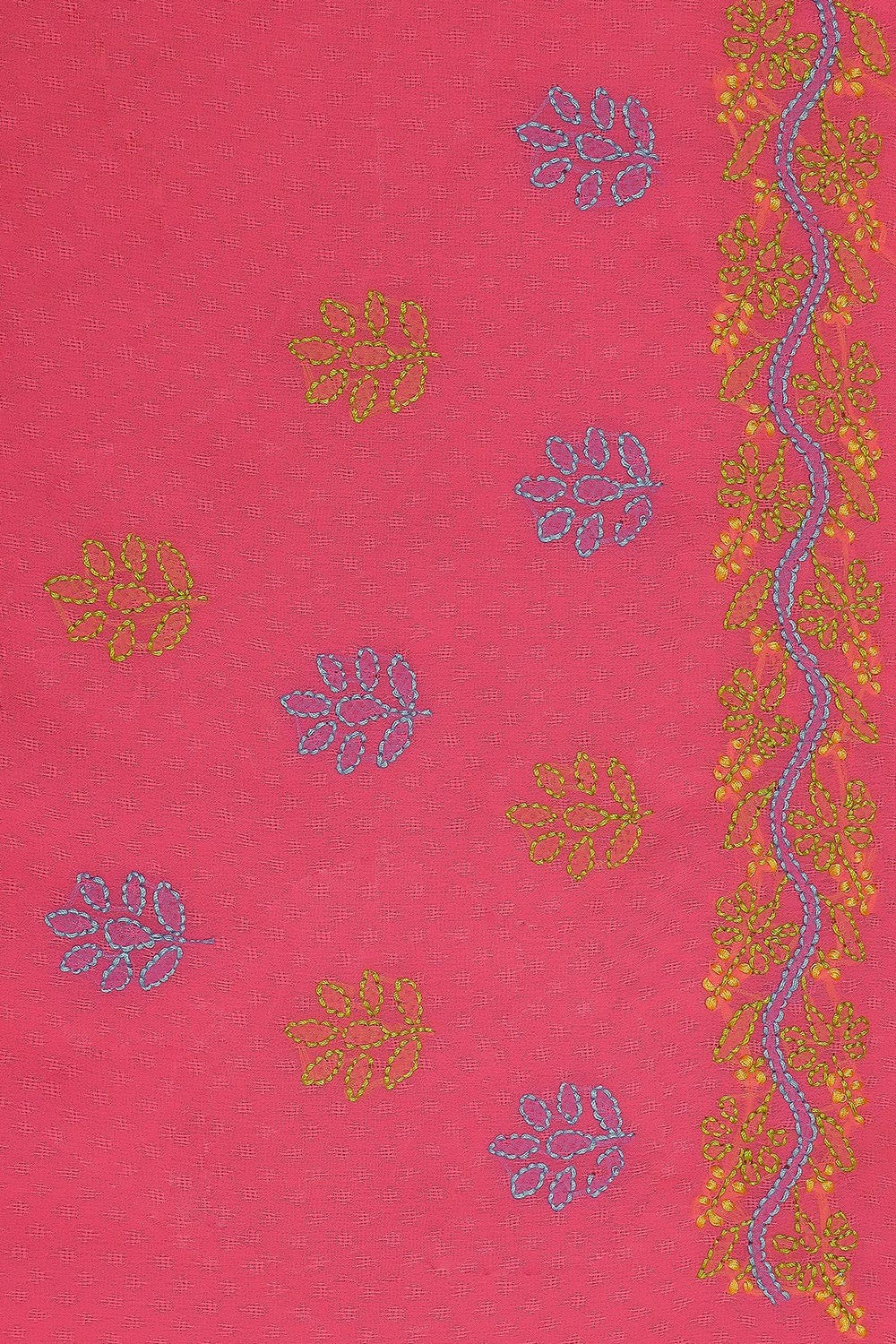 Ada Hand Embroidered Pink Georgette Lucknowi Chikankari Saree with Blouse A611436
