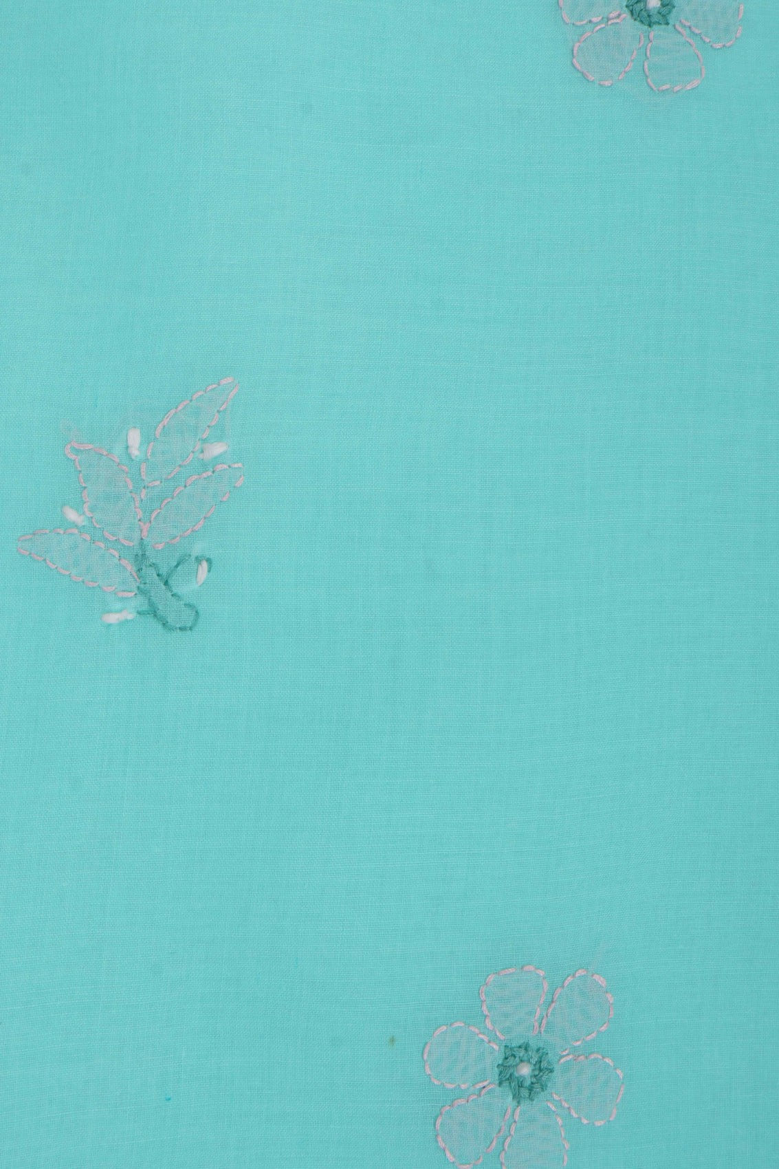 Ada Hand Embroidered Sea Green Cotton Lucknowi Chikankari Unstitched Suit Piece 01A215130