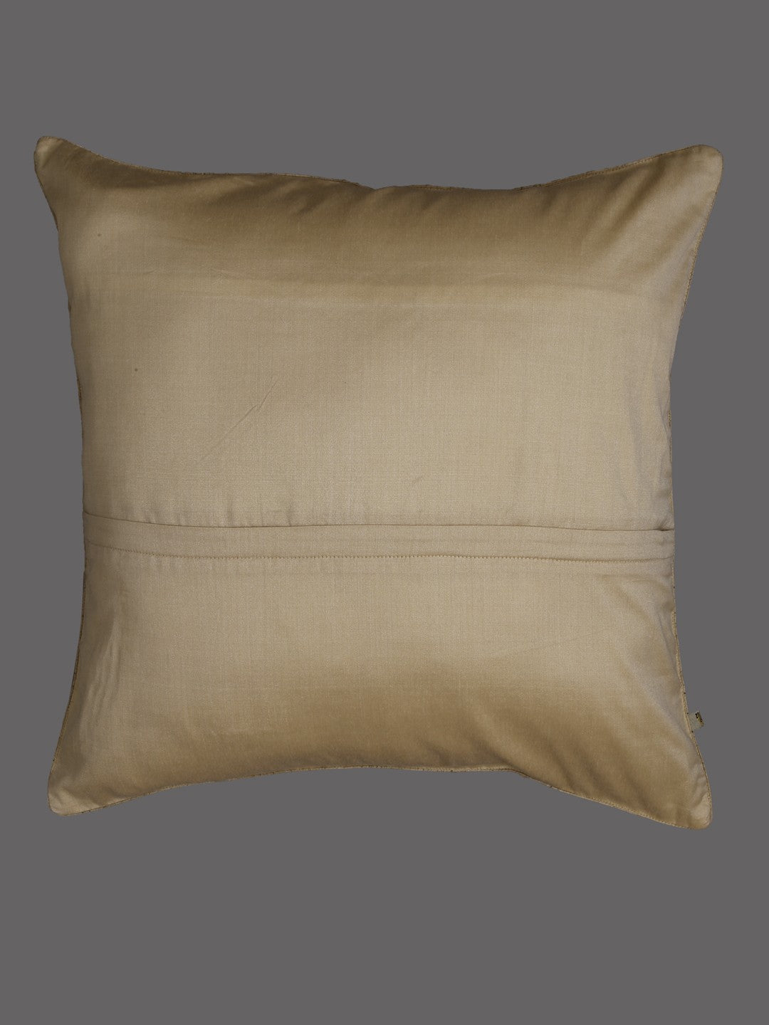 Ada Hand Embroidered Fawn Cotton Lucknowi Chikankari Cushion Cover with Muqaish Work A011108
