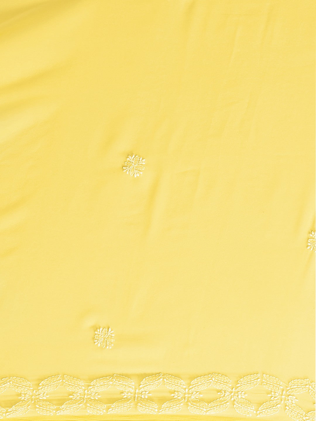 Ada Hand Embroidered Yellow Georgette Lucknowi Chikankari Saree with Blouse A129556