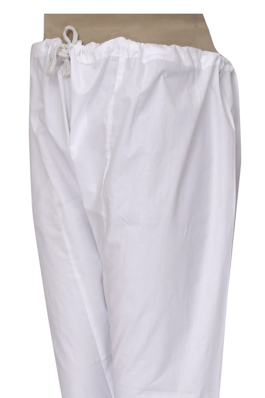 Ada White Cotton Aligarhi Men's Lower with Dori A711148