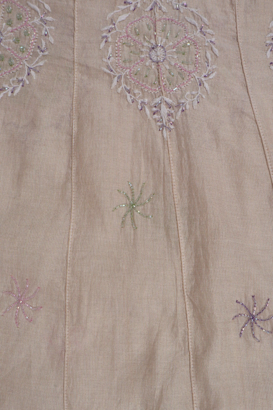 Ada Hand Embroidered Natural Fawn Tissue Lucknowi Chikankari Semi-Stitched Anarkali Kurta Dupatta Set With Cutdana Work 01A187880
