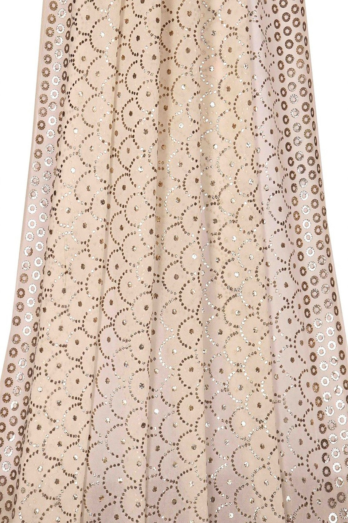 Ada Hand Embroidered White Pure Georgette Lucknowi Chikankari Dupatta With Muqaish Work A604498