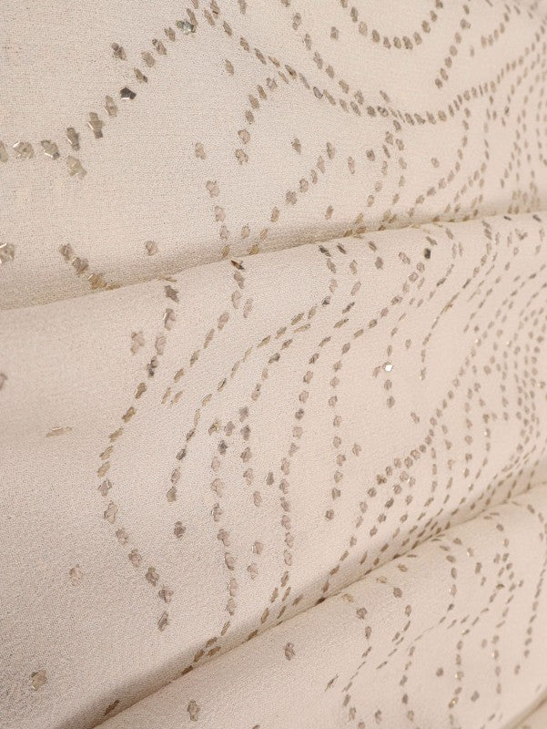 Ada Hand Embroidered White Pure Georgette Lucknowi Chikankari Saree/Blouse with Muqaish Work A604516