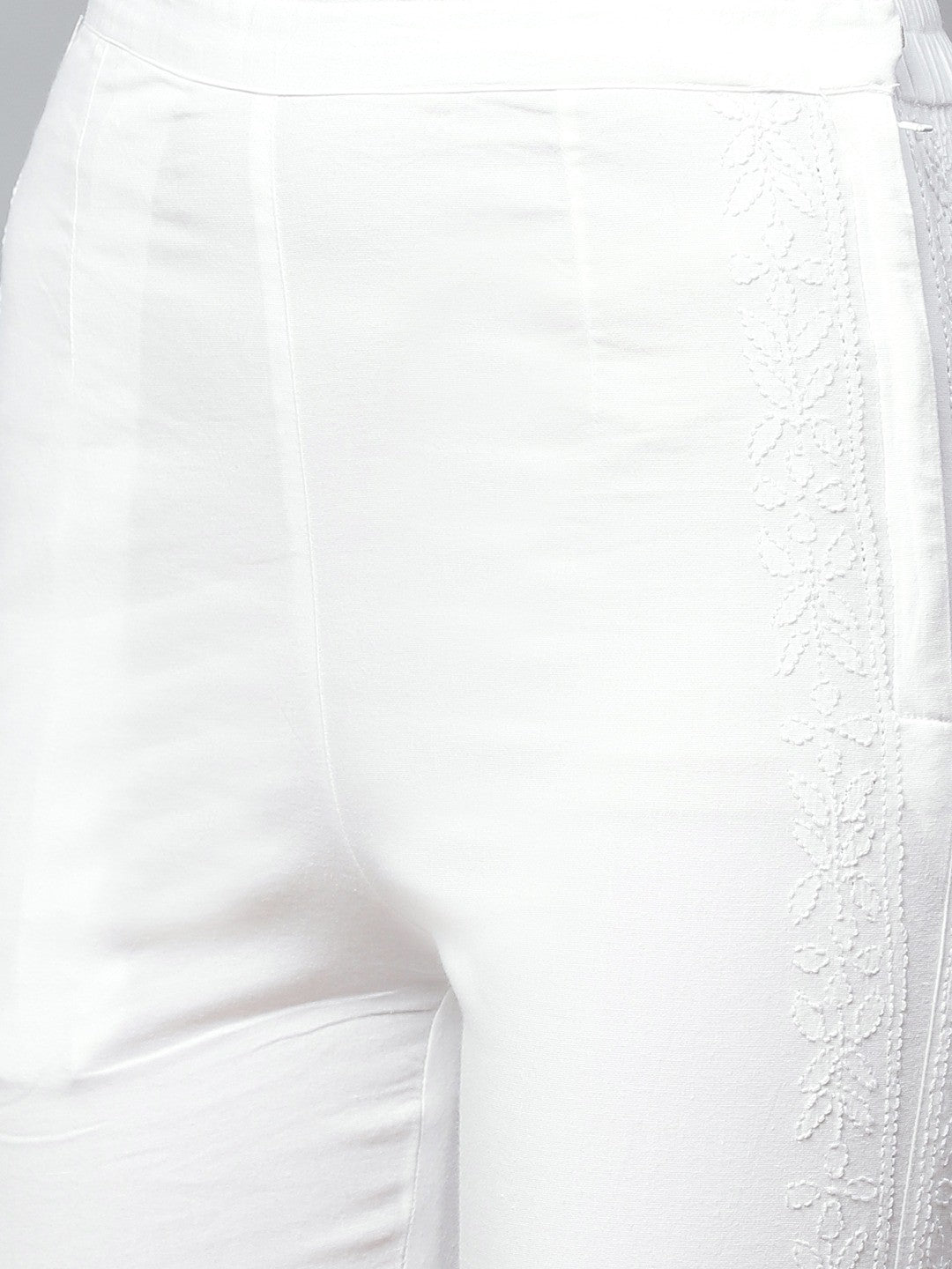 Ada Hand Embroidered Lavender and White Georgette Lucknowi Chikankari Kurta with Trouser Set A811141