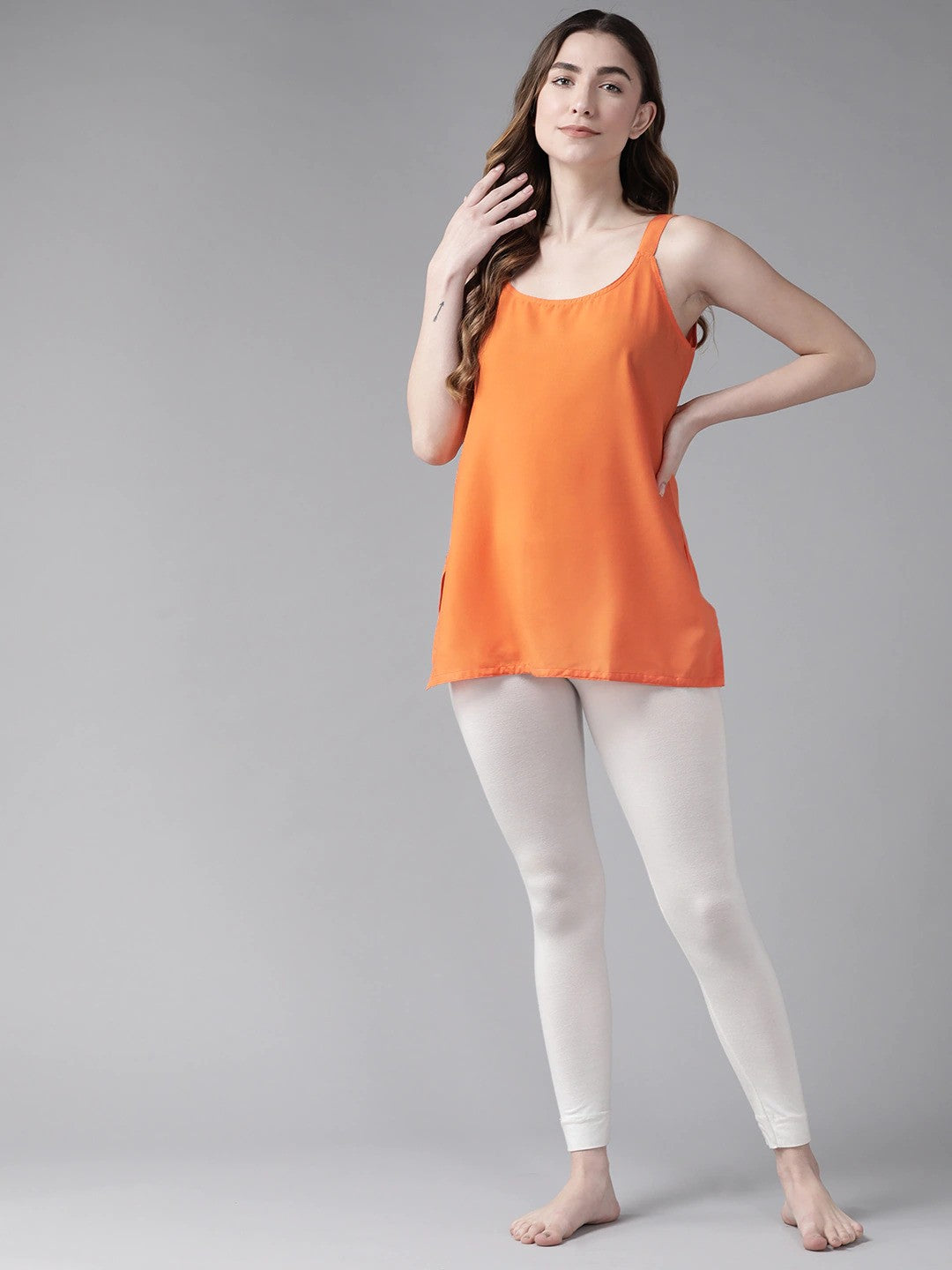 Ada Black and Orange Cotton Short Slips Combo of 2 A111155.