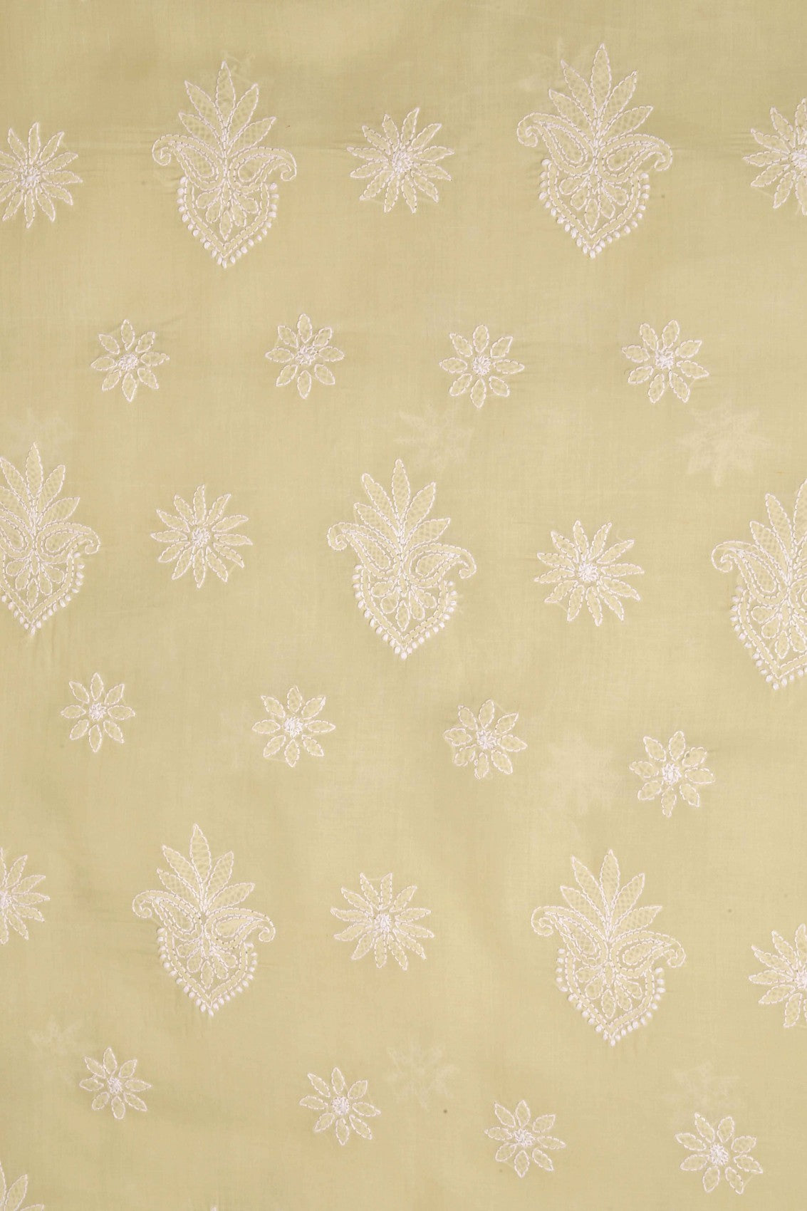 Ada Hand Embroidered Fawn Cotton Lucknowi Chikankari Unstitched Suit Piece A211205