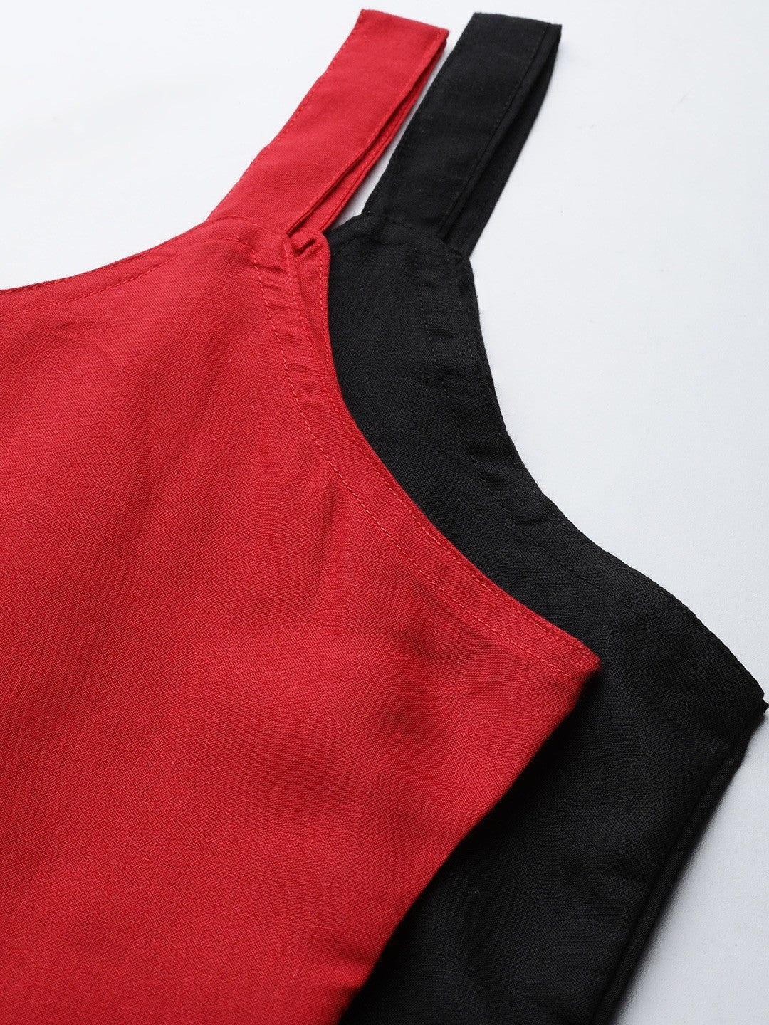 Ada Red and Black Cotton Short Slips Combo of 2  A316728.