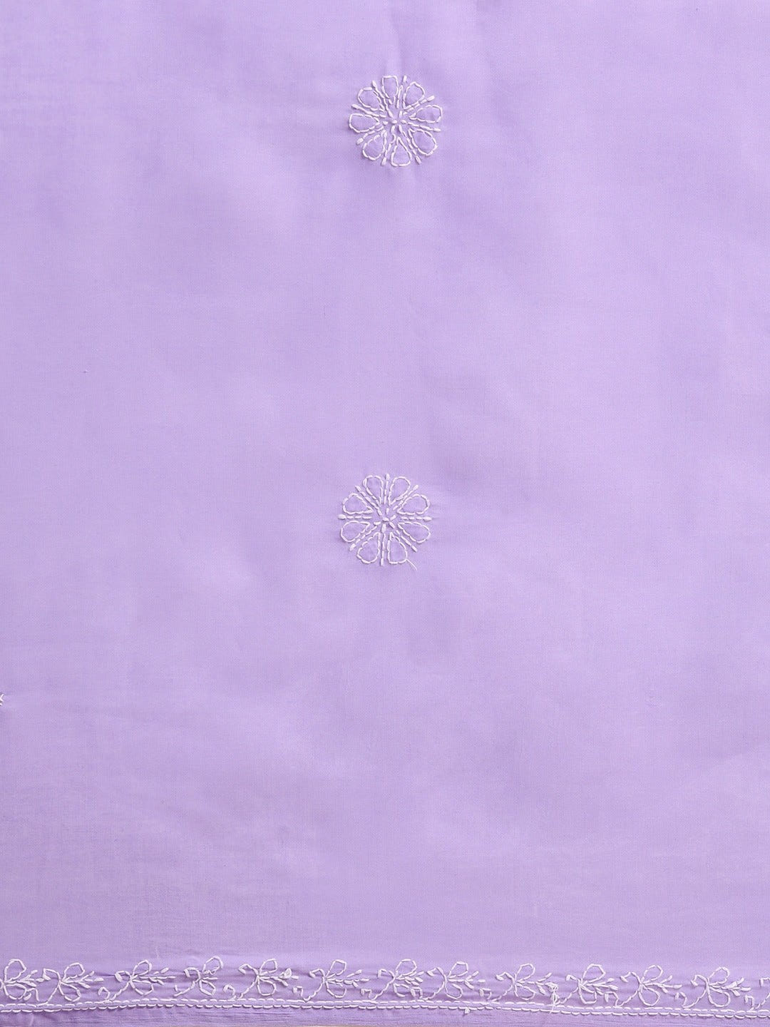 Ada Hand Embroidered Lavender Cotton Lucknowi Chikankari Saree with Blouse A311255