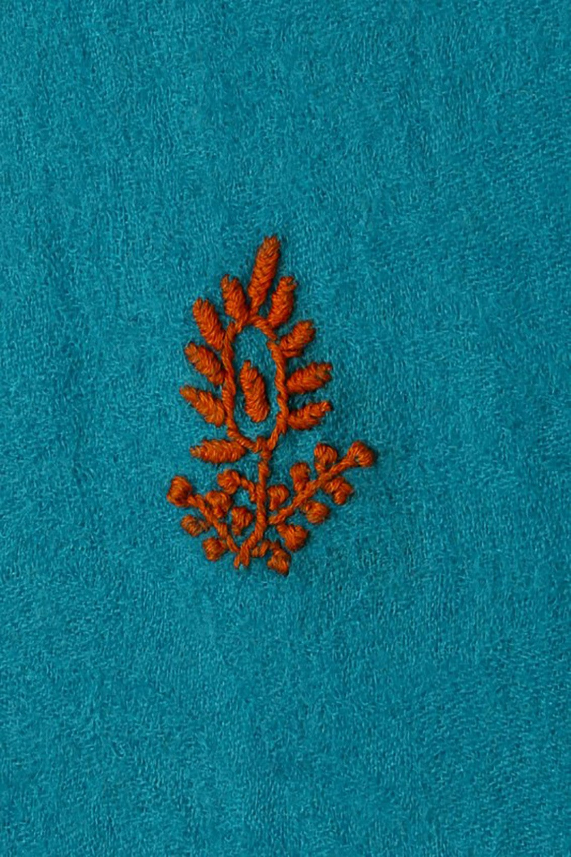 Ada Hand Embroidered Aqua Blue Pashmina Lucknowi Chikankari Stole A254056