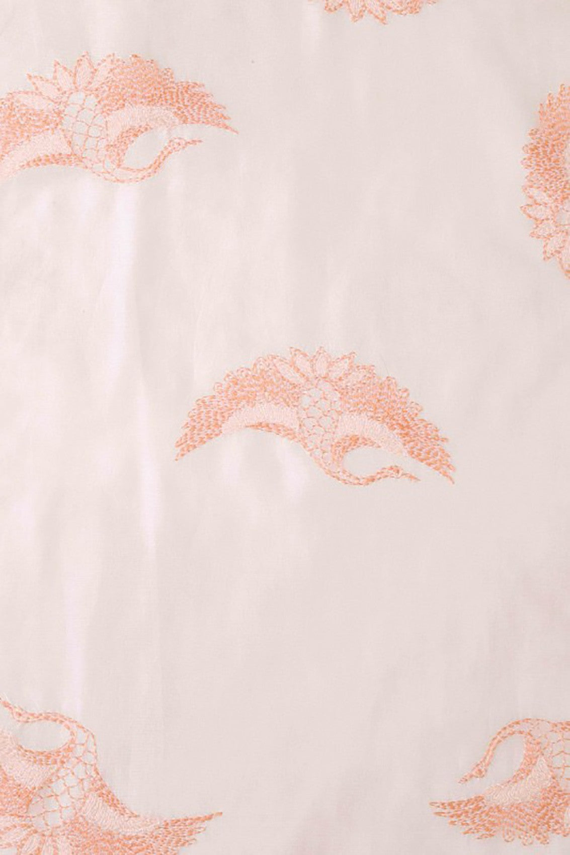 Ada Hand Embroidered Cream Chanderi Lucknowi Chikankari Unstitched Kurta Dupatta Set A360989