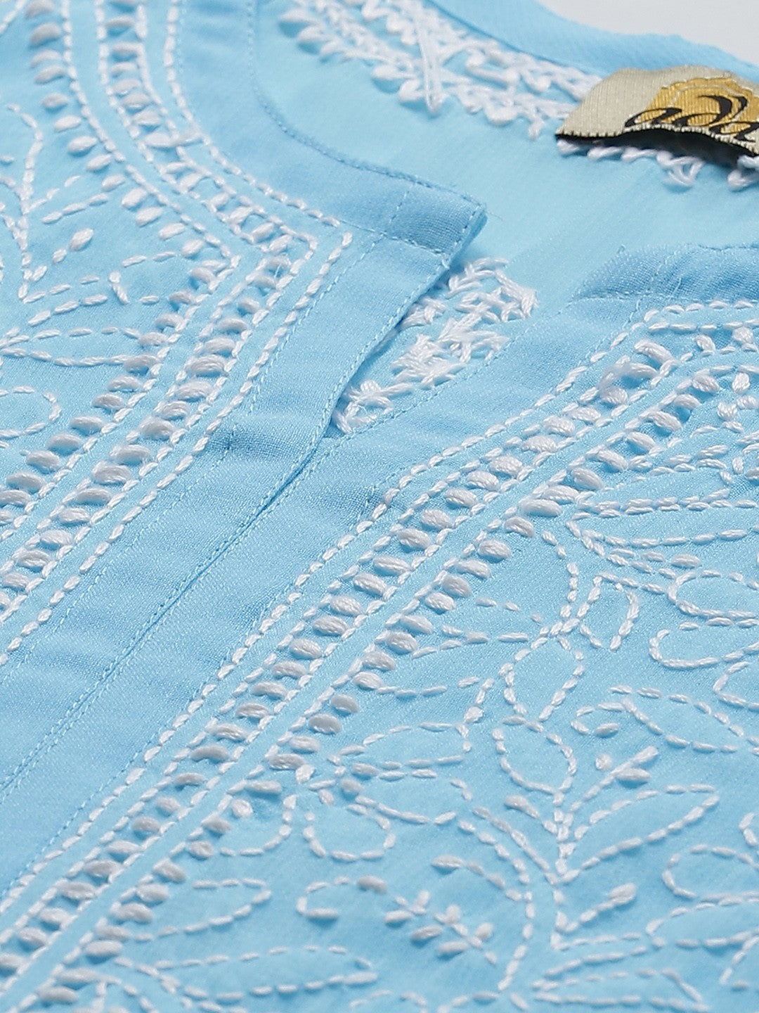 Ada Hand Embroidered Blue Georgette Lucknowi Chikankari Kurta With Palazzo A811124