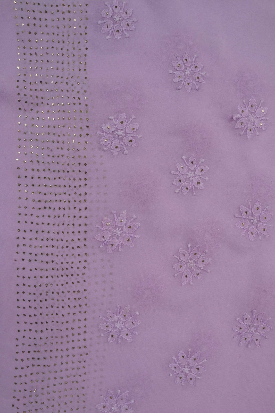 Ada Hand Embroidered Mauve Georgette Lucknowi Chikankari Saree/Blouse with Muqaish Work 01A217614