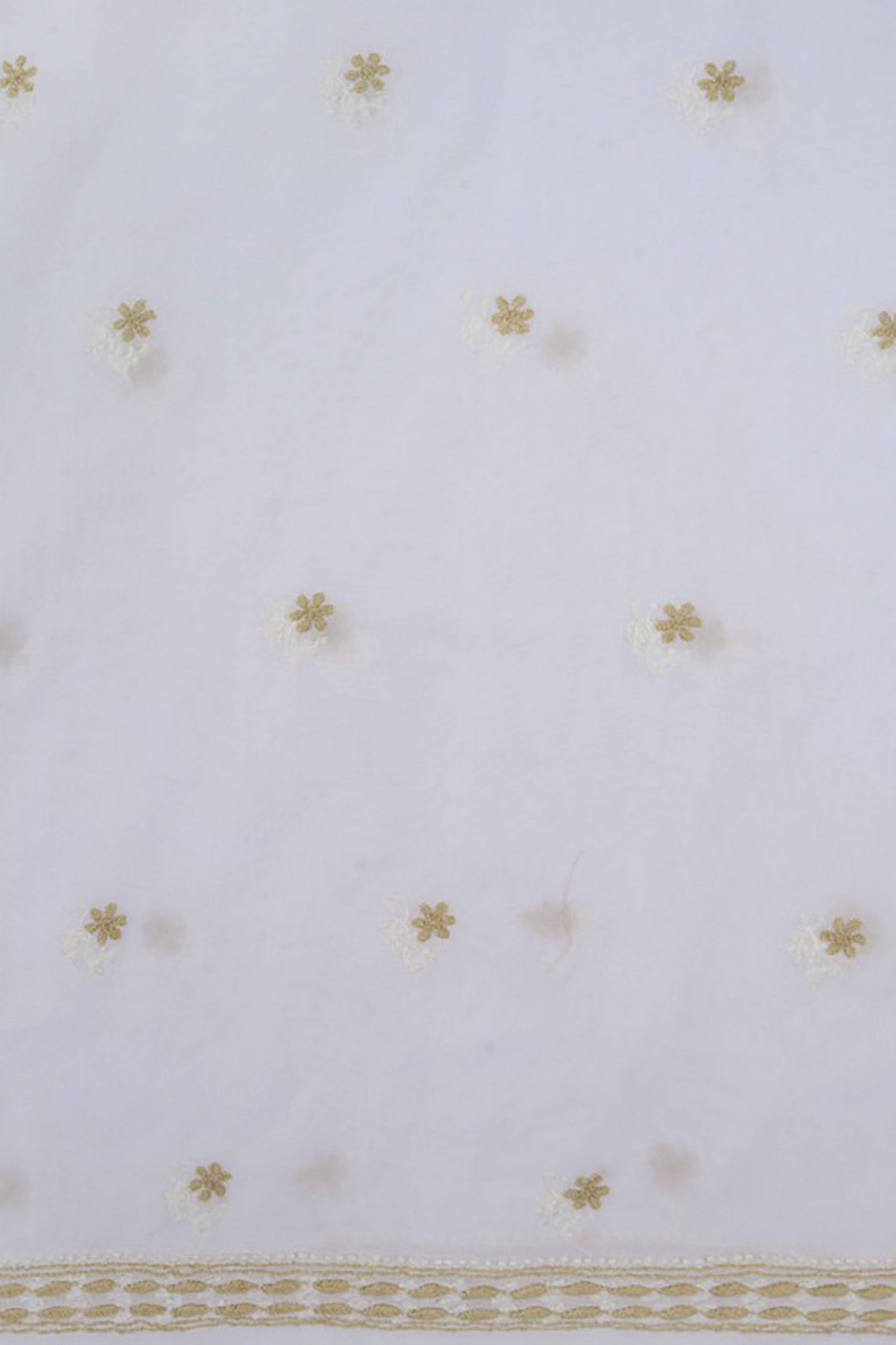 Ada Hand Embroidered White Cotton Lucknowi Chikankari Unstitched Suit Piece A533129