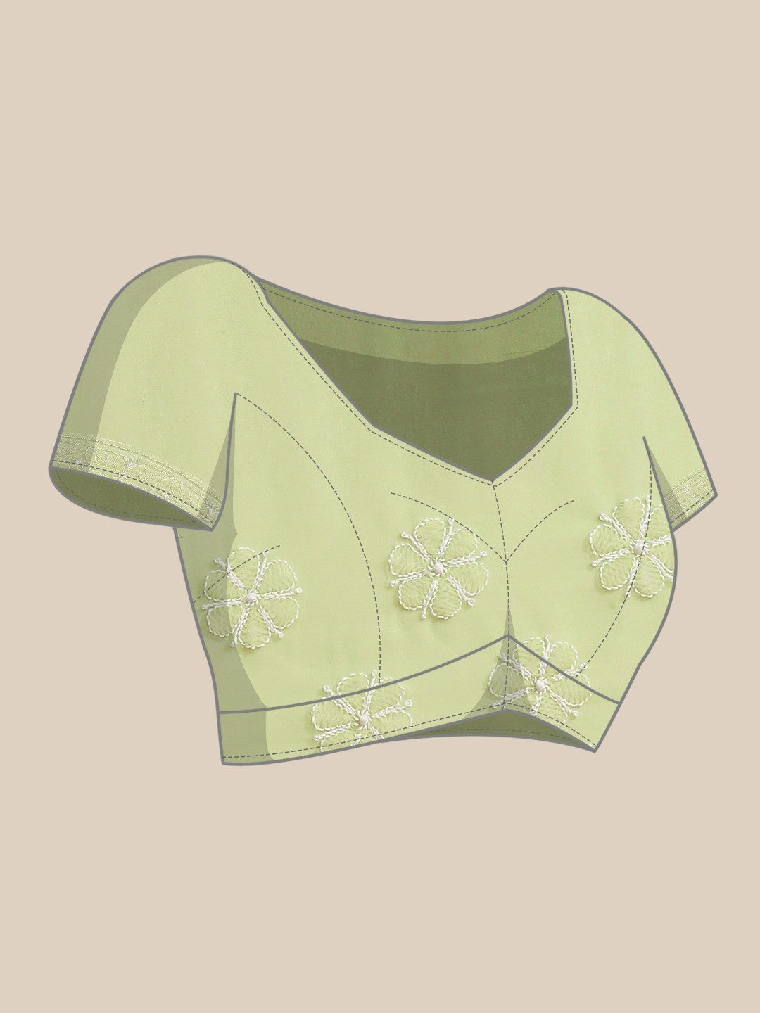 Ada Hand Embroidered Green Georgette Lucknowi Chikankari Saree with Blouse A311310