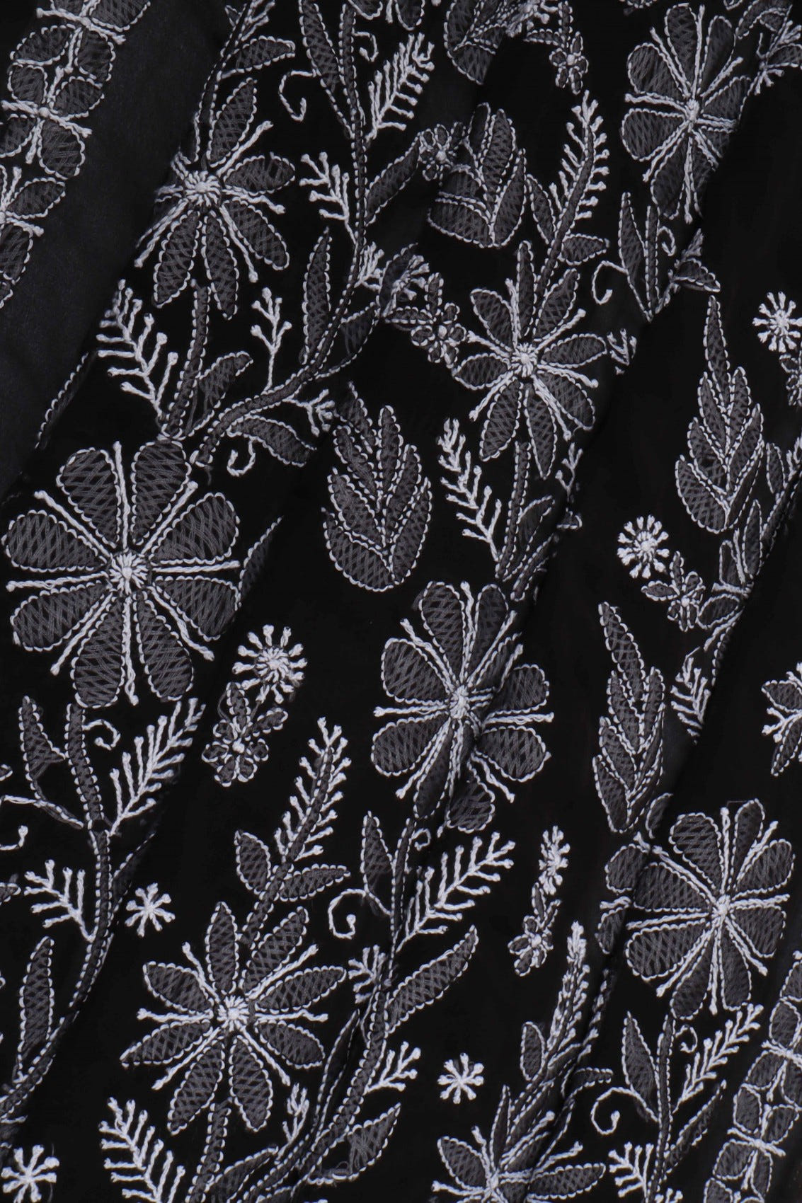 Ada Hand Embroidered Black Georgette Lucknowi Chikankari Saree with Blouse A568847