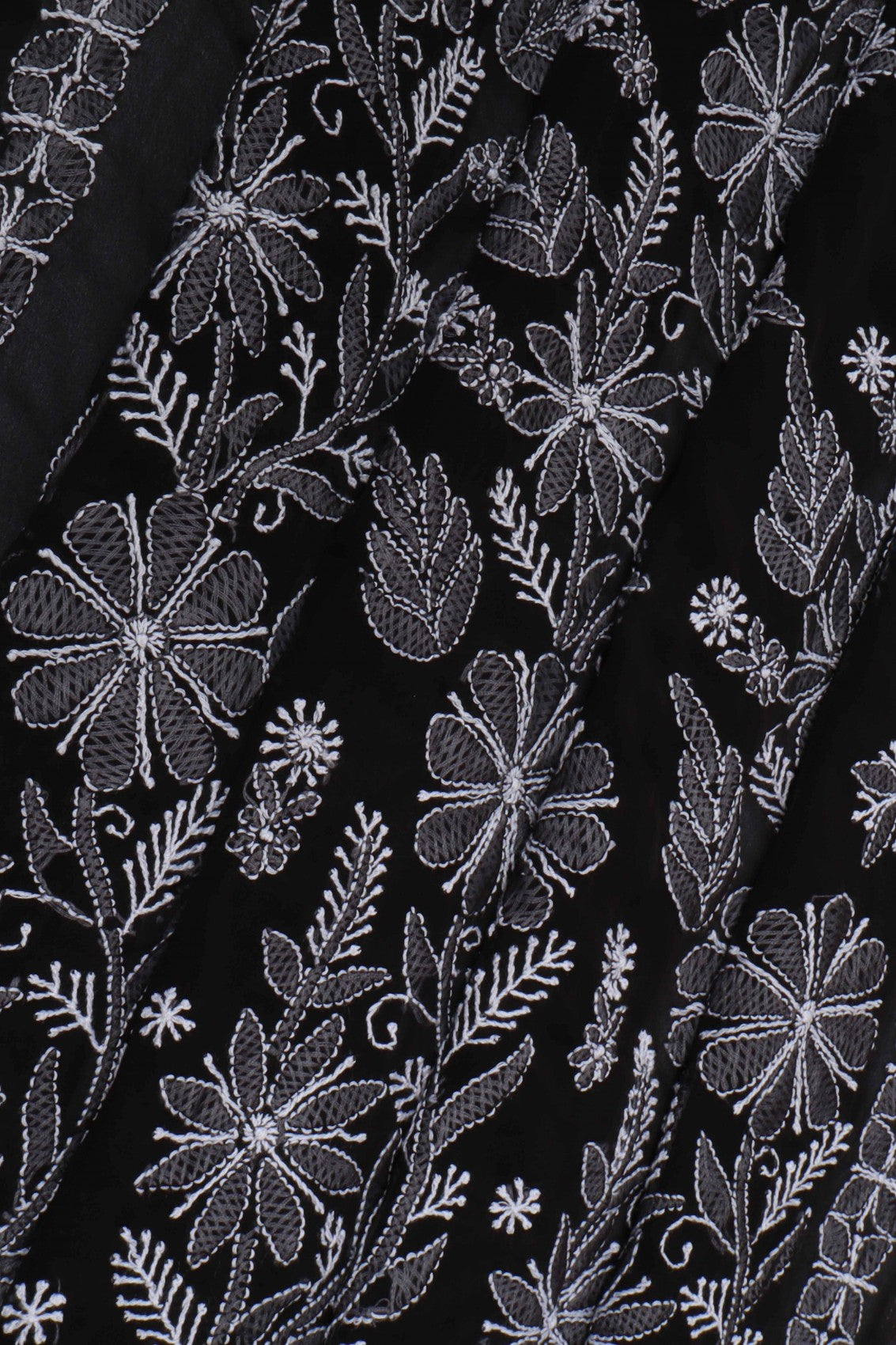 Ada Hand Embroidered Black Georgette Lucknowi Chikankari Saree with Blouse A568847