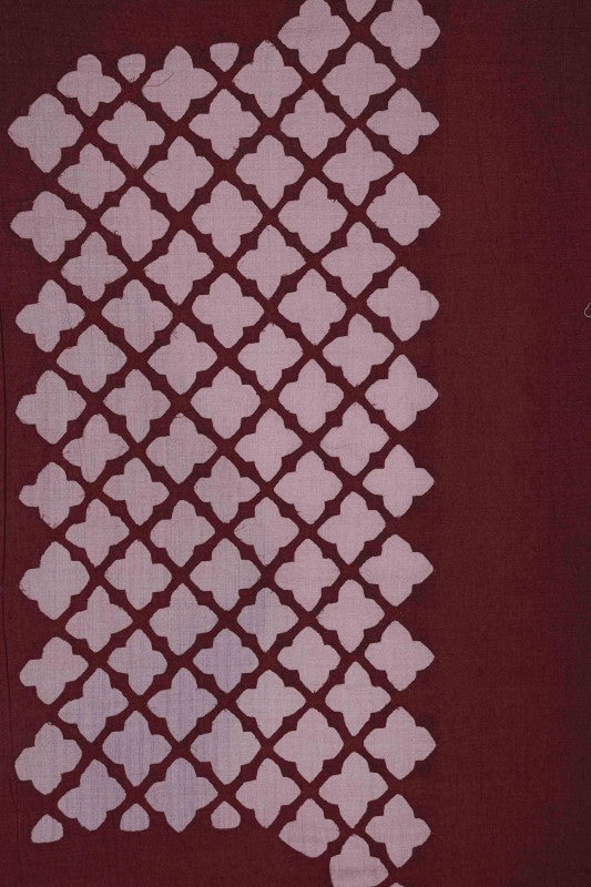 Ada Hand Embroidered Maroon Tusser Silk Lucknowi Chikankari Unstitched Men's Kurta Piece A248048