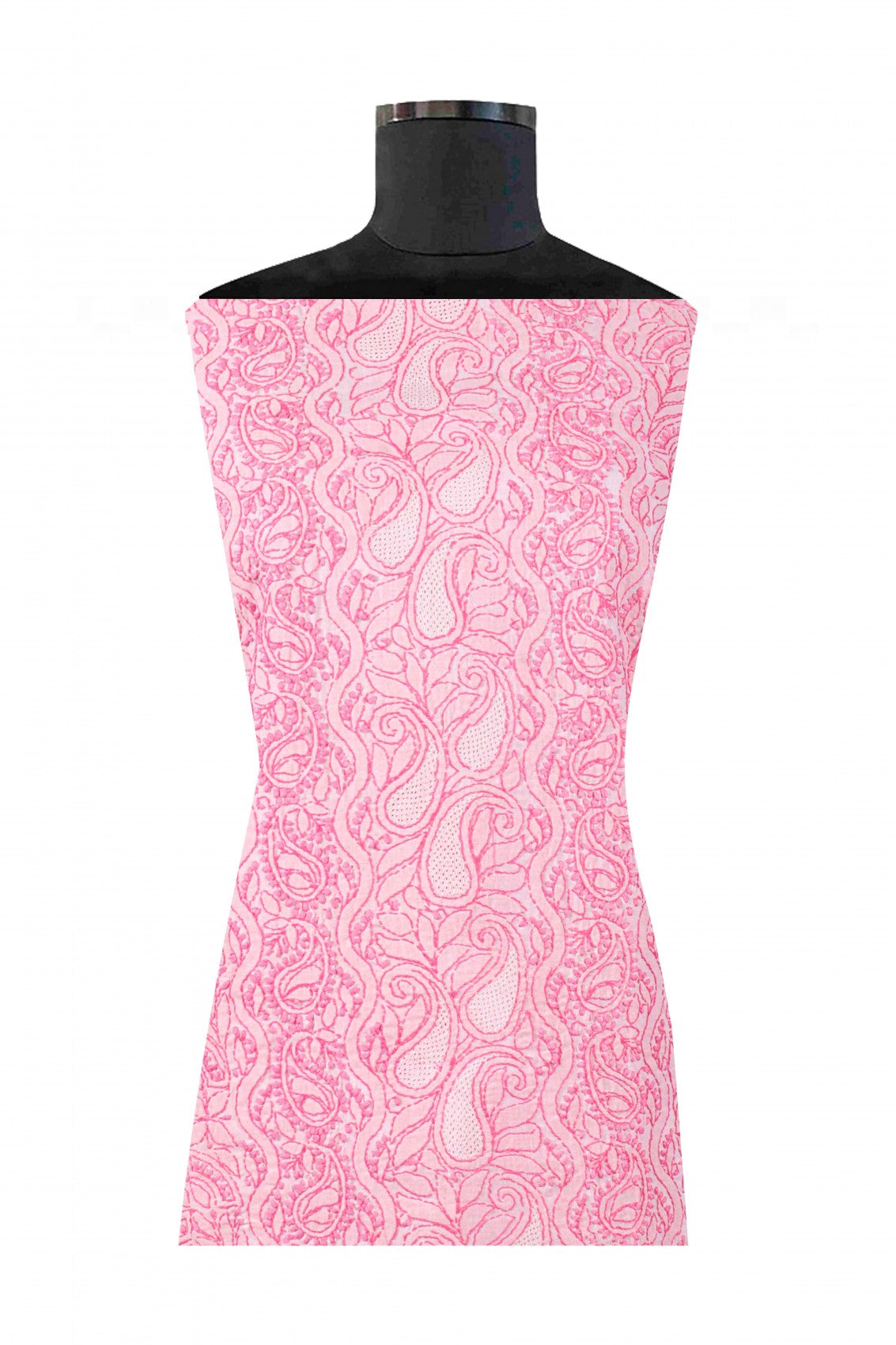 Ada Hand Embroidered Baby Pink Cotton Lucknowi Chikankari Unstitched Suit Piece A579182