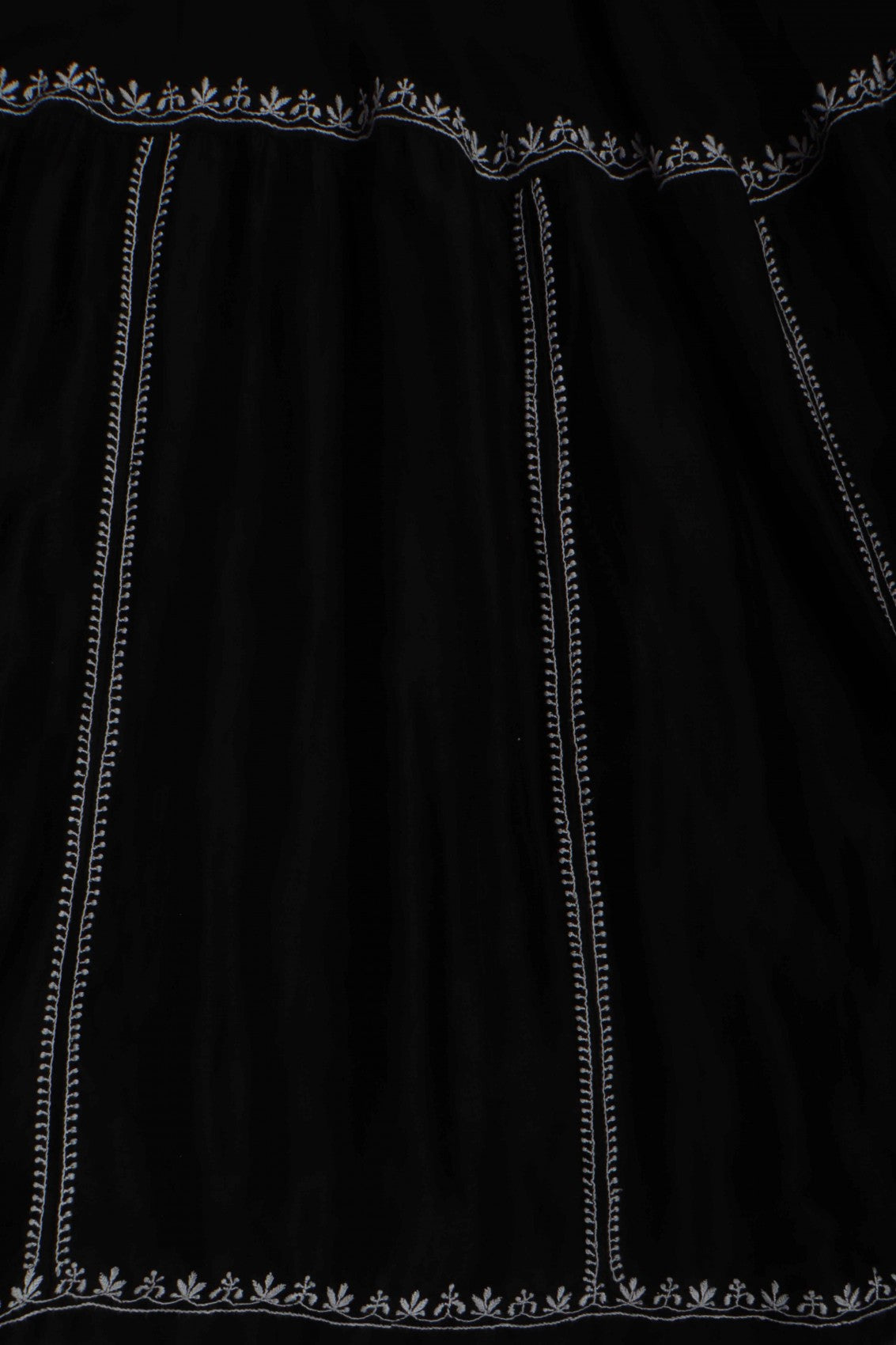 Ada Hand Embroidered Black Chanderi Lucknowi Chikankari Semi-Stitched Anarkali Kurta Dupatta Set 01A216284