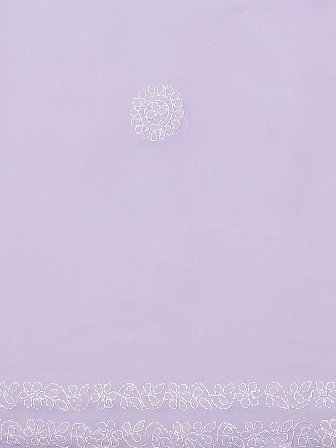 Ada Hand Embroidered Mauve Cotton Lucknow Chikan Saree With Blouse-A311223