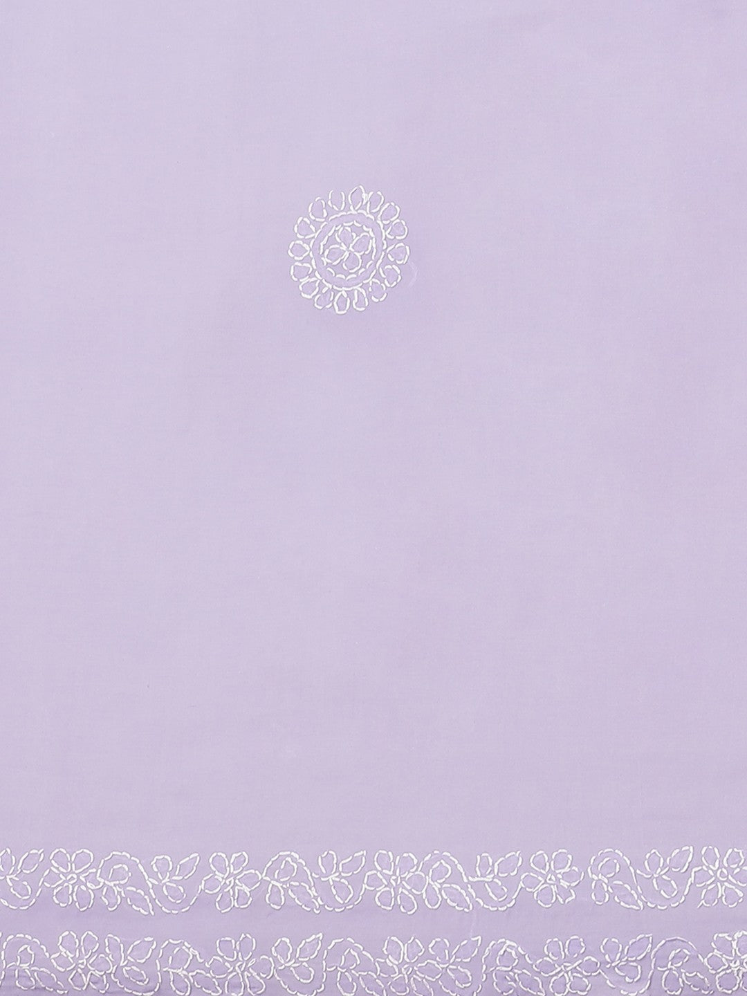 Ada Hand Embroidered Mauve Cotton Lucknow Chikan Saree With Blouse-A311223