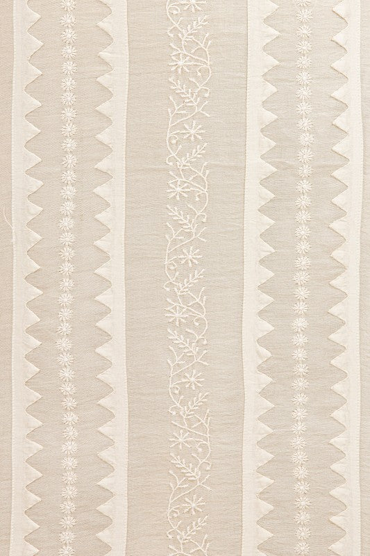 Ada Hand Embroidered Cream Chanderi Lucknowi Chikan Unstitched Kurta Dupatta Piece- A497234